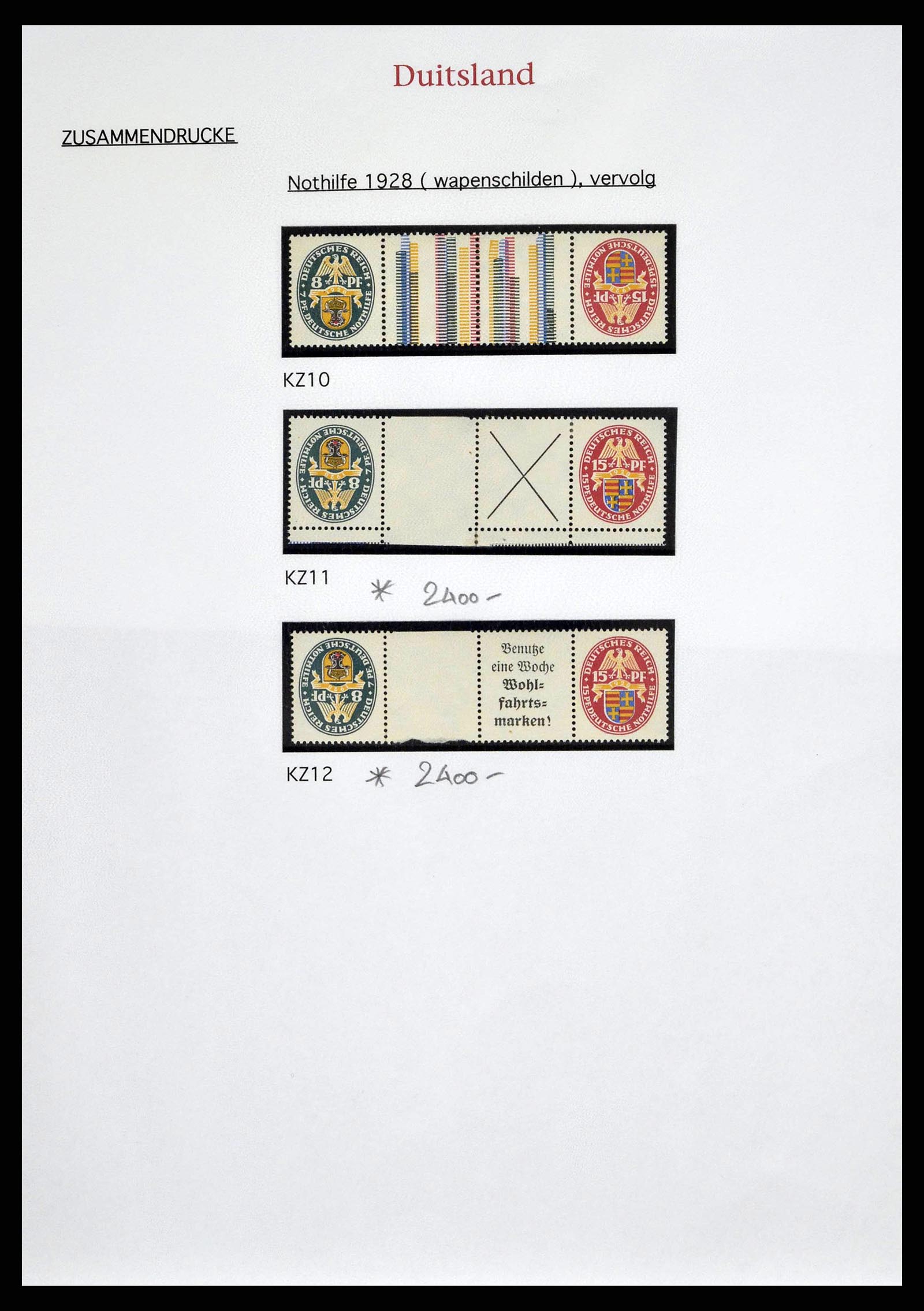 38650 0020 - Postzegelverzameling 38650 Duitse Rijk combinaties 1912-1942.