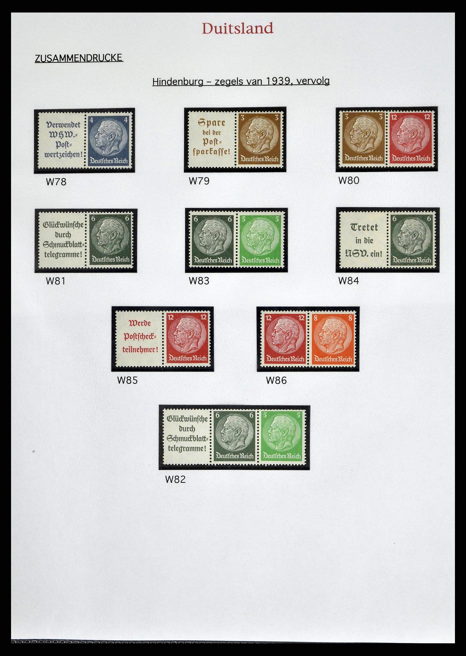 38650 0050 - Stamp collection 38650 German Reich combinations 1912-1942.
