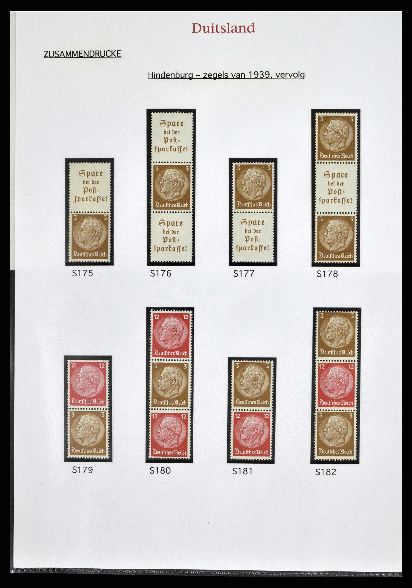38650 0052 - Stamp collection 38650 German Reich combinations 1912-1942.