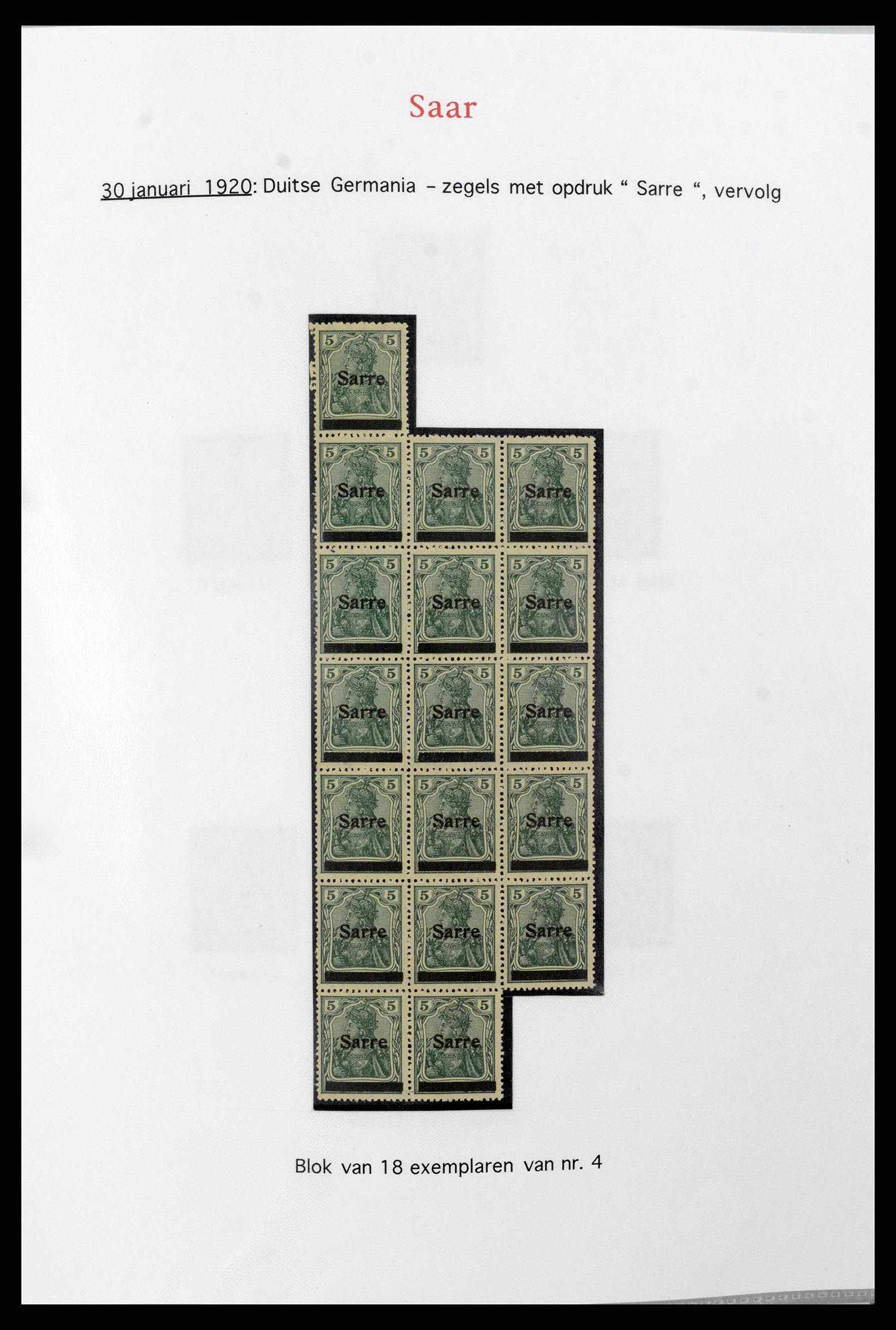 38655 0003 - Postzegelverzameling 38655 Saar 1920-1959.