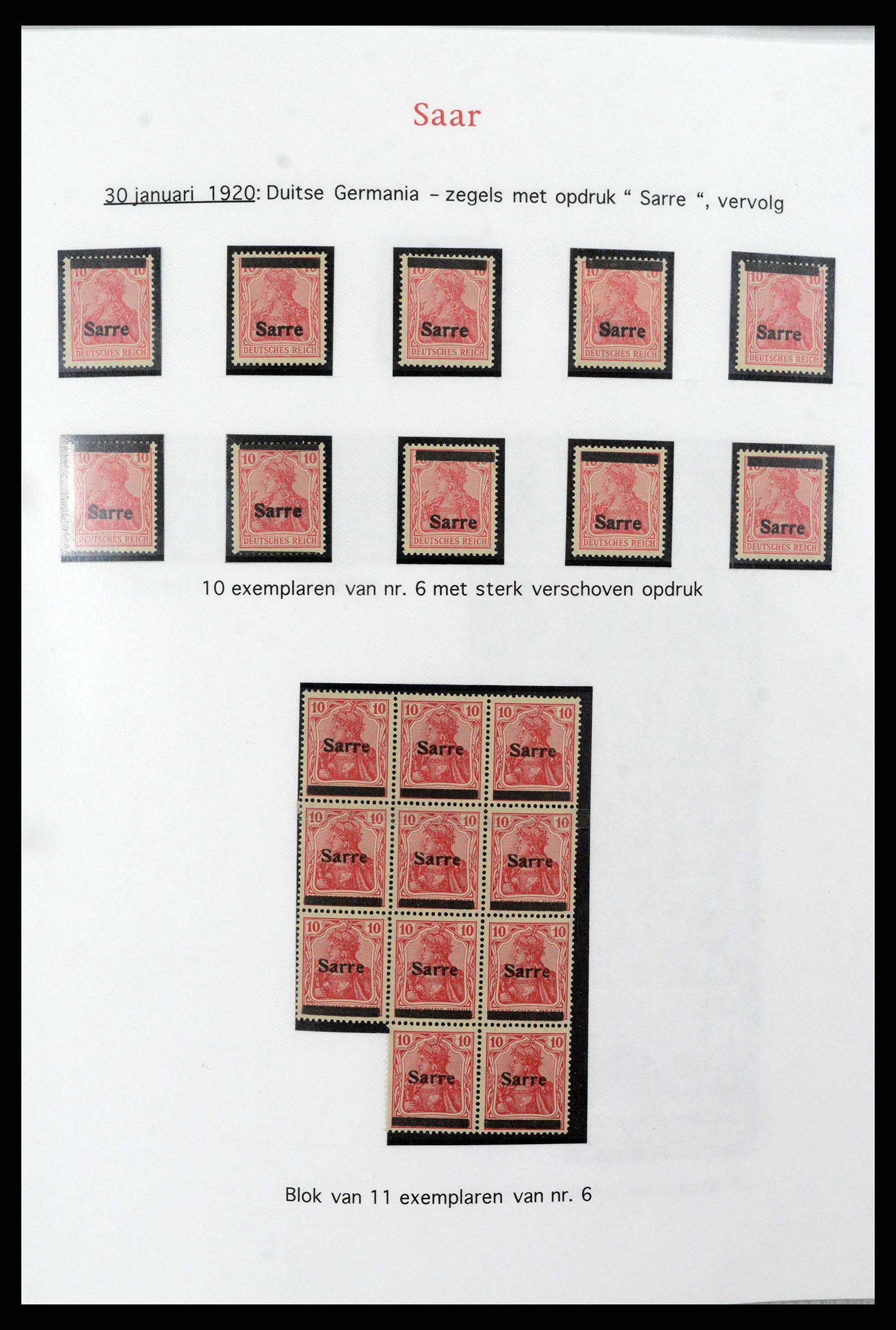 38655 0005 - Postzegelverzameling 38655 Saar 1920-1959.