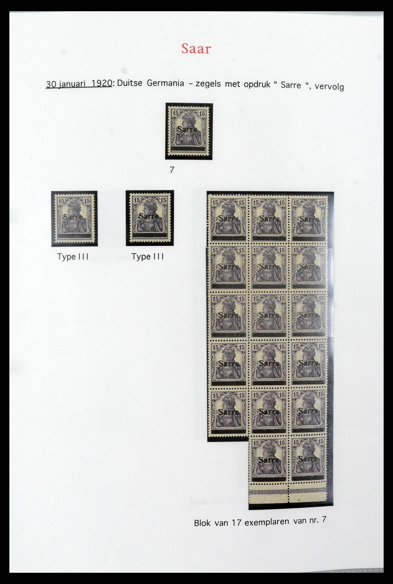 38655 0006 - Postzegelverzameling 38655 Saar 1920-1959.