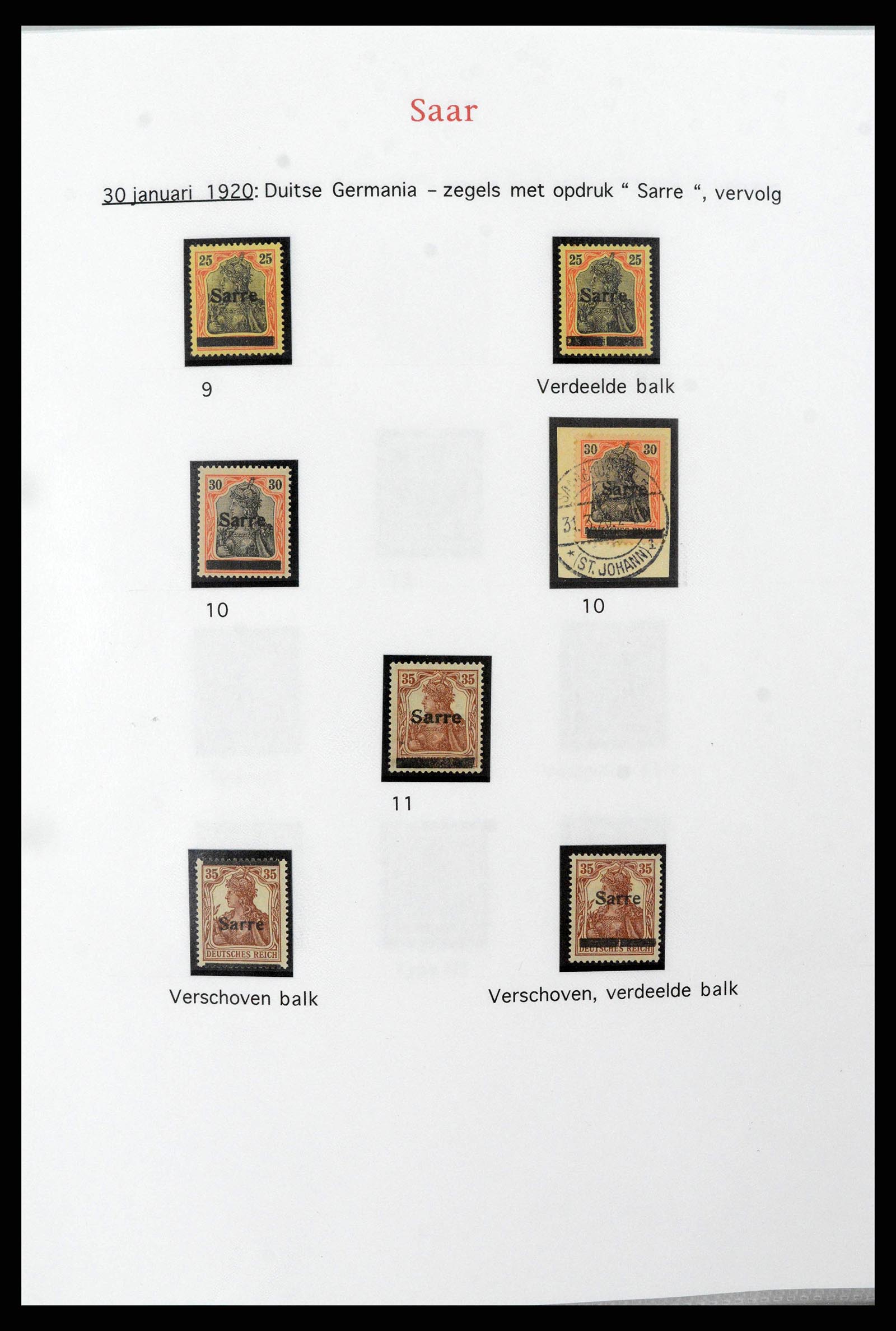 38655 0008 - Postzegelverzameling 38655 Saar 1920-1959.
