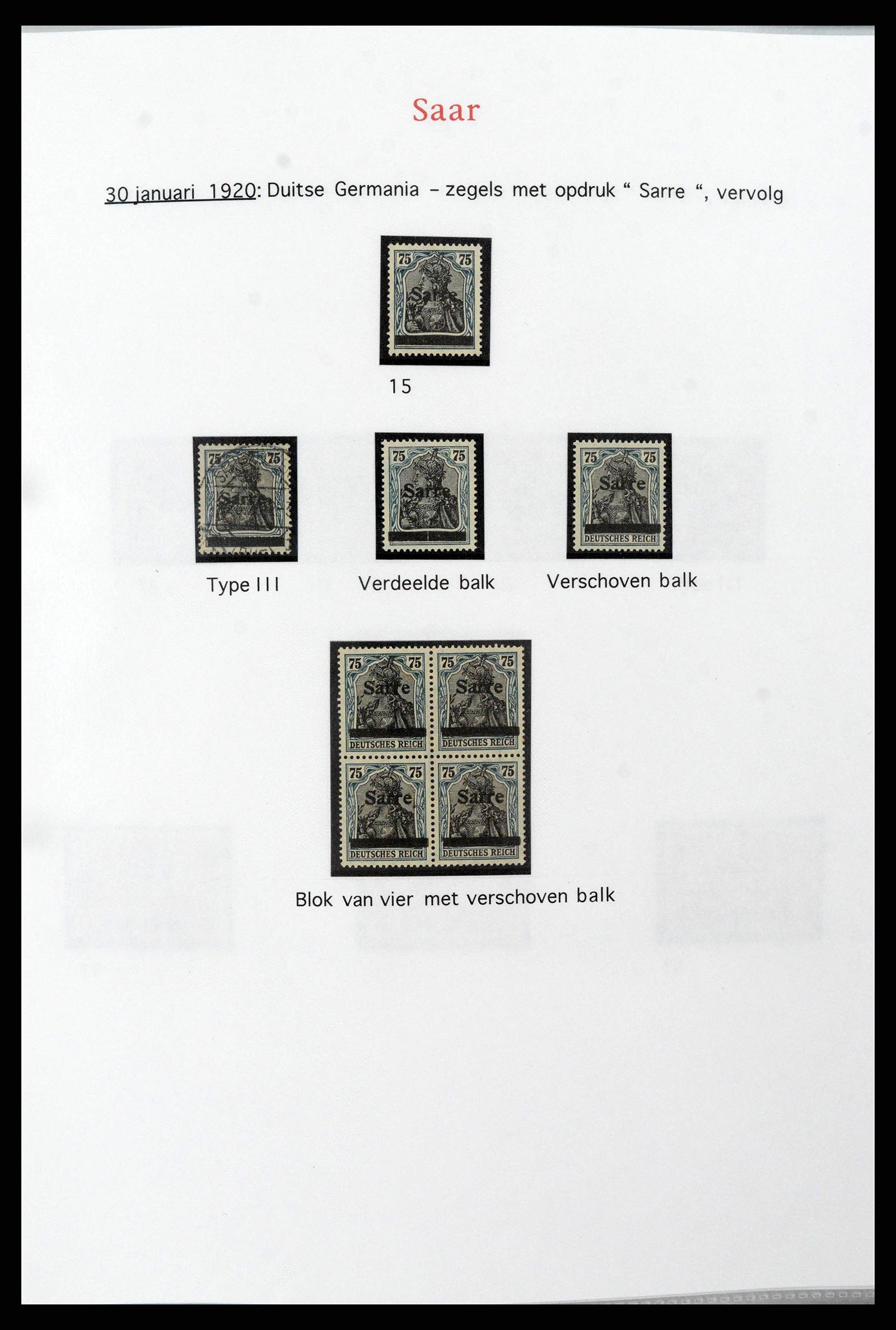 38655 0010 - Postzegelverzameling 38655 Saar 1920-1959.