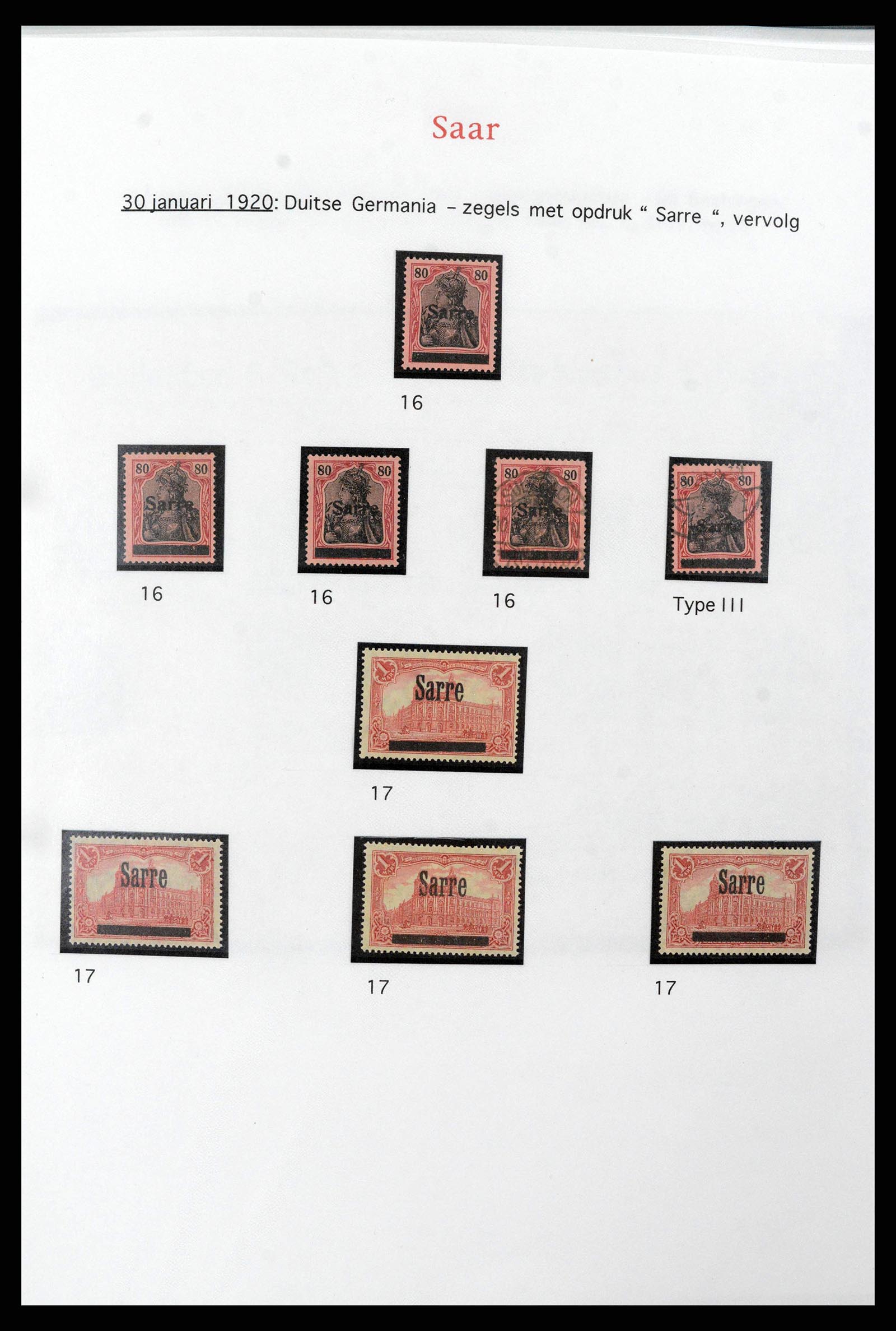 38655 0011 - Postzegelverzameling 38655 Saar 1920-1959.