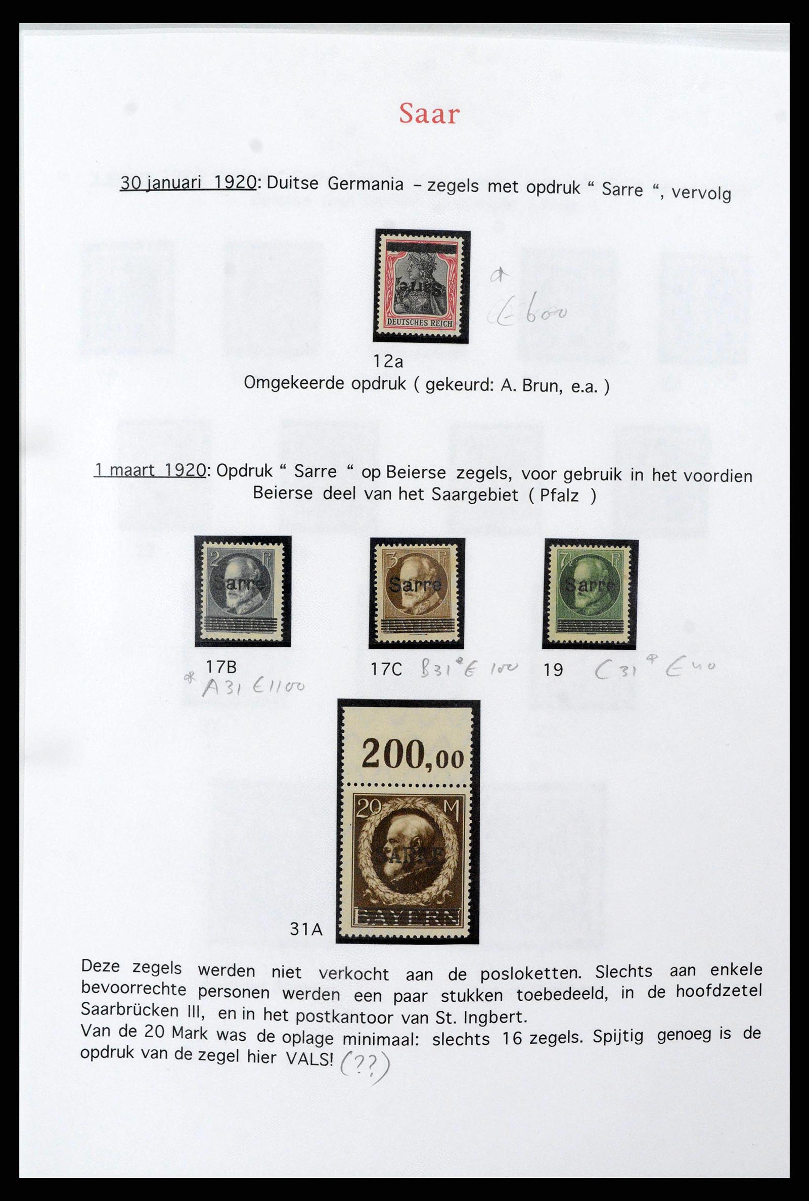 38655 0013 - Postzegelverzameling 38655 Saar 1920-1959.
