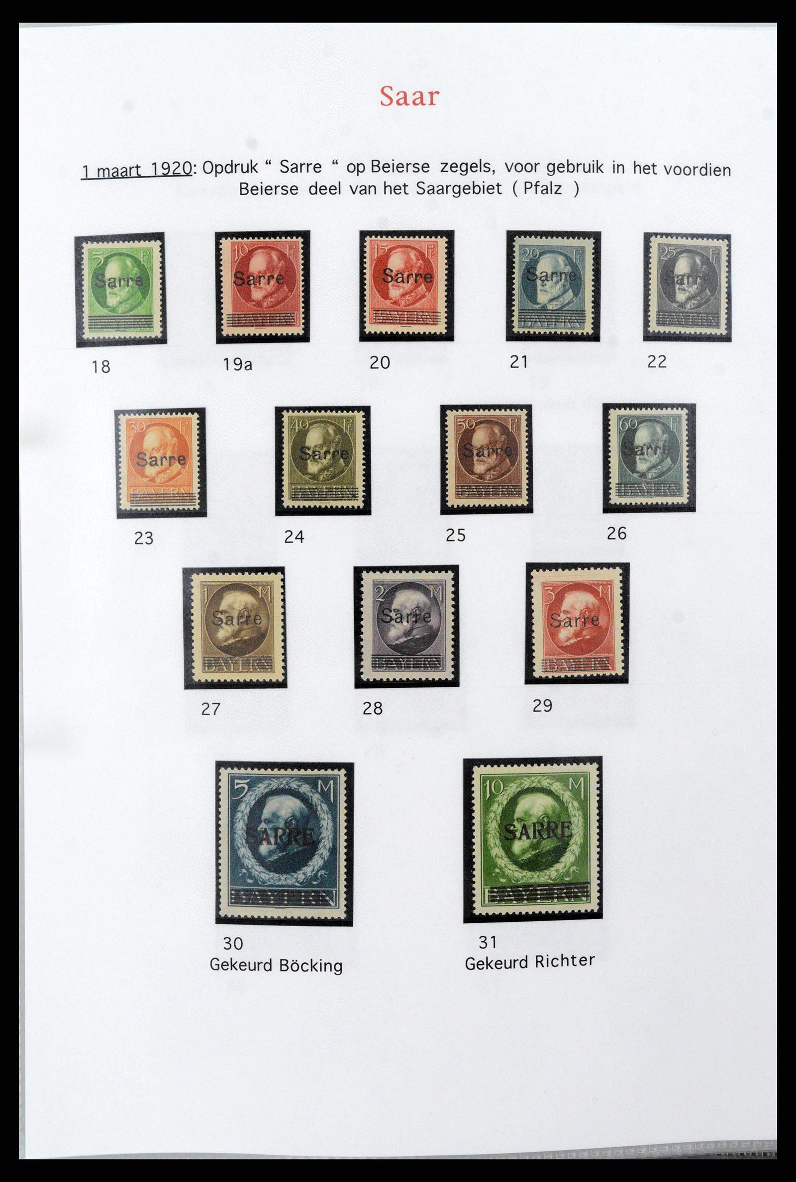 38655 0014 - Postzegelverzameling 38655 Saar 1920-1959.