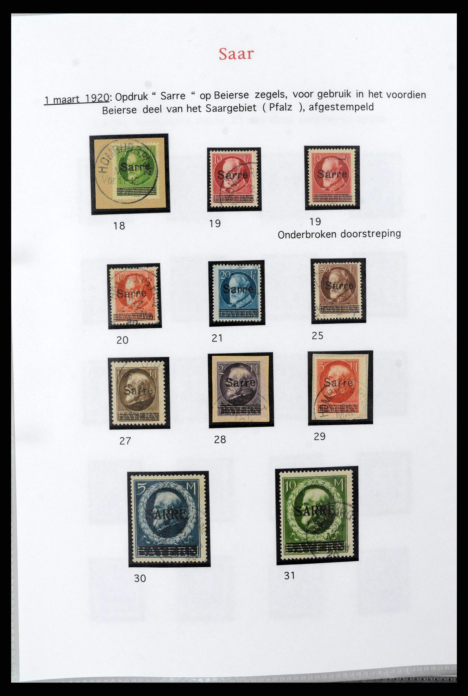 38655 0015 - Postzegelverzameling 38655 Saar 1920-1959.