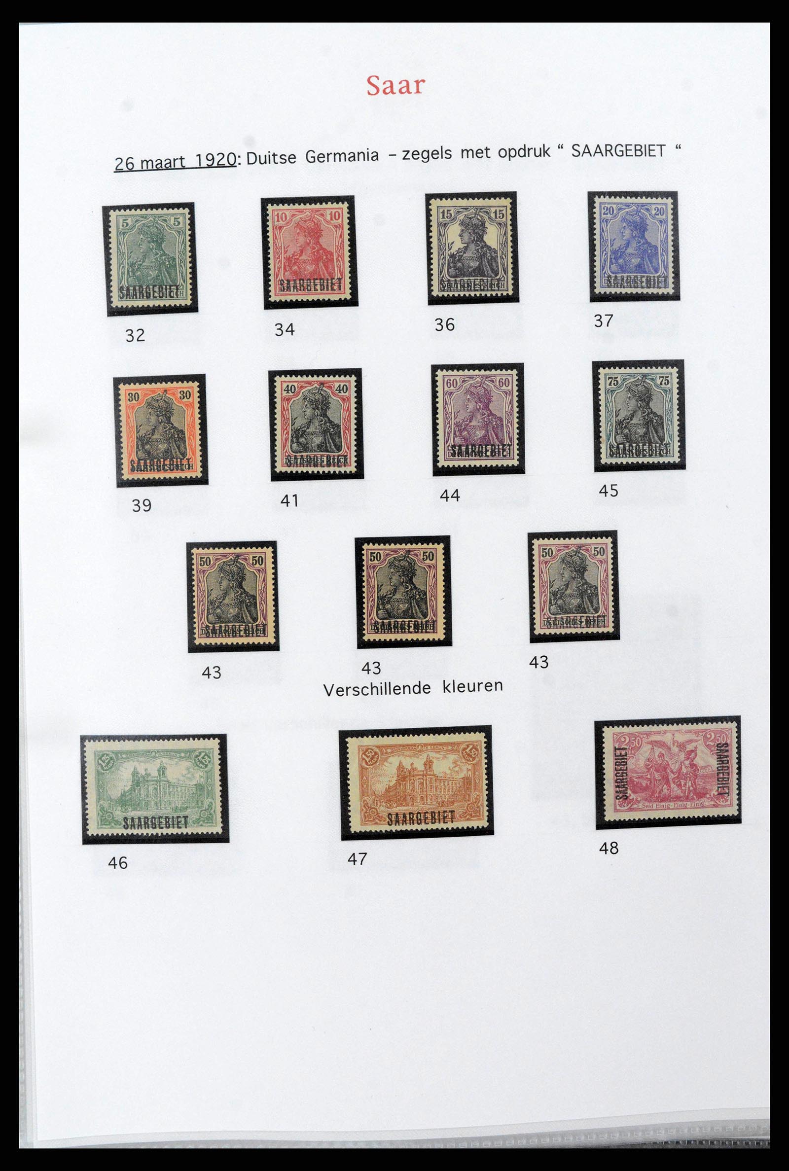 38655 0019 - Postzegelverzameling 38655 Saar 1920-1959.