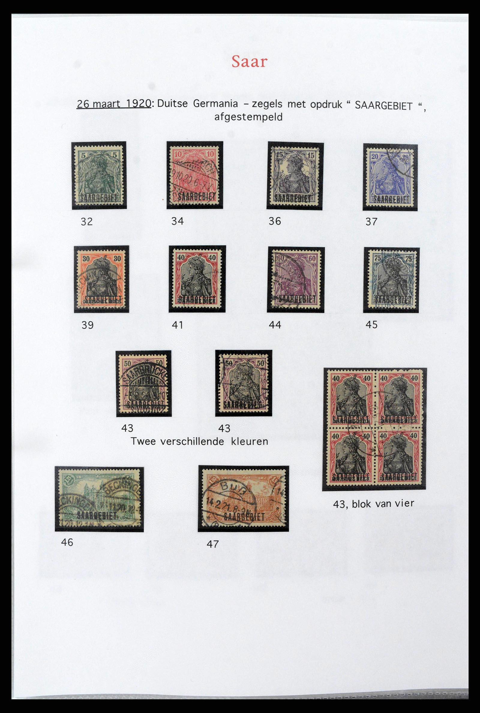 38655 0020 - Postzegelverzameling 38655 Saar 1920-1959.