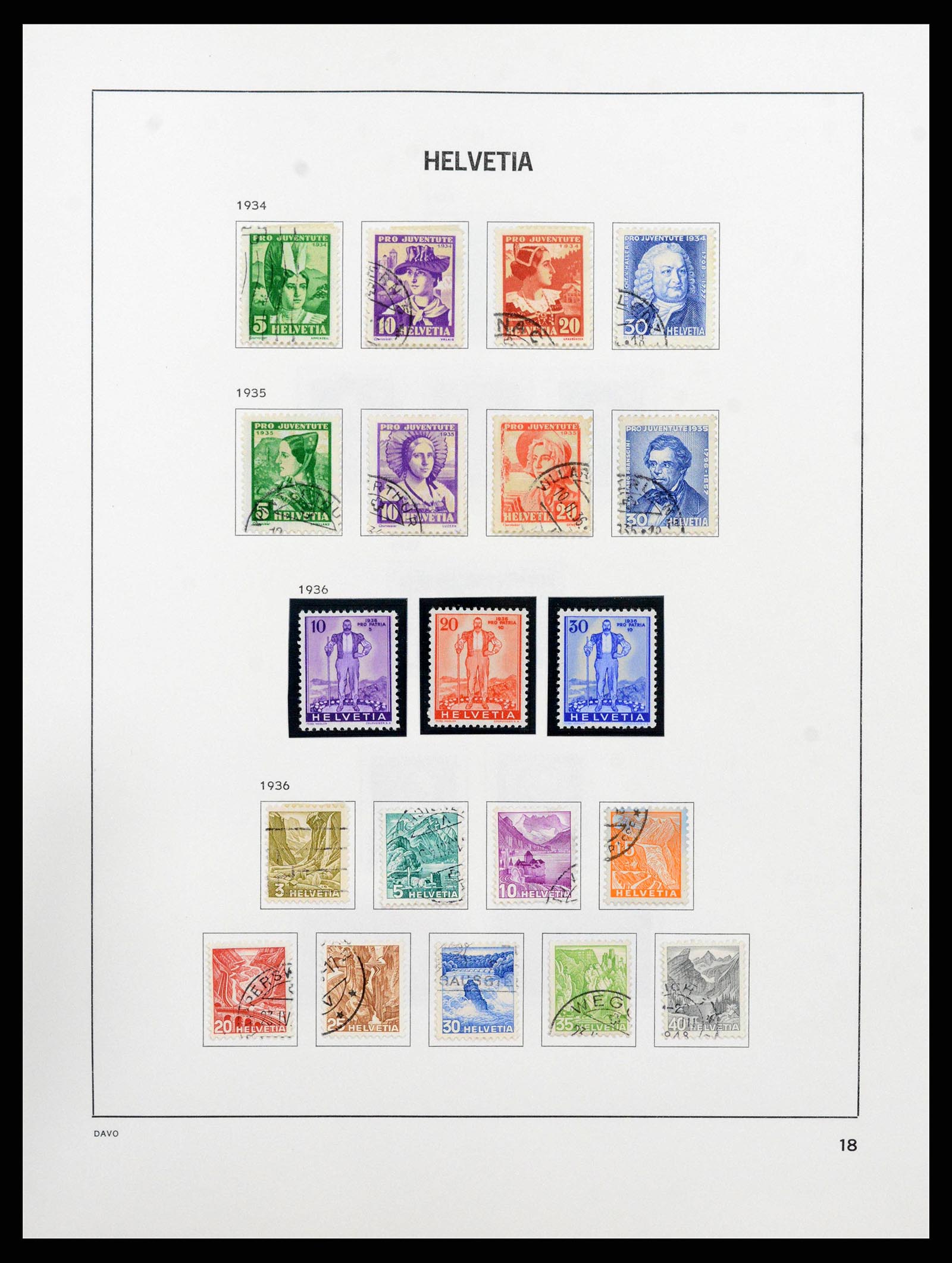 38657 0019 - Stamp collection 38657 Switzerland 1843-1998.