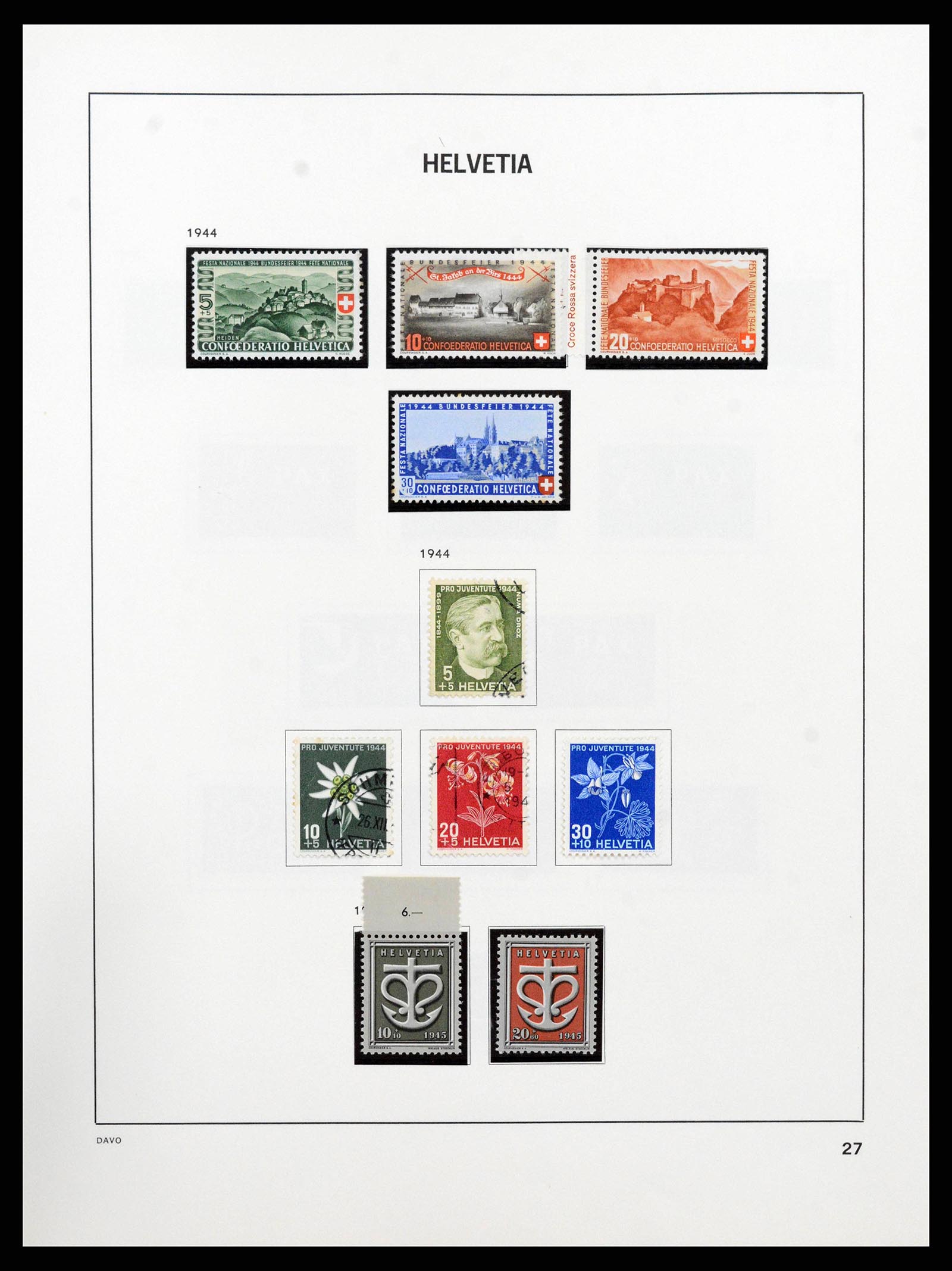 38657 0028 - Stamp collection 38657 Switzerland 1843-1998.