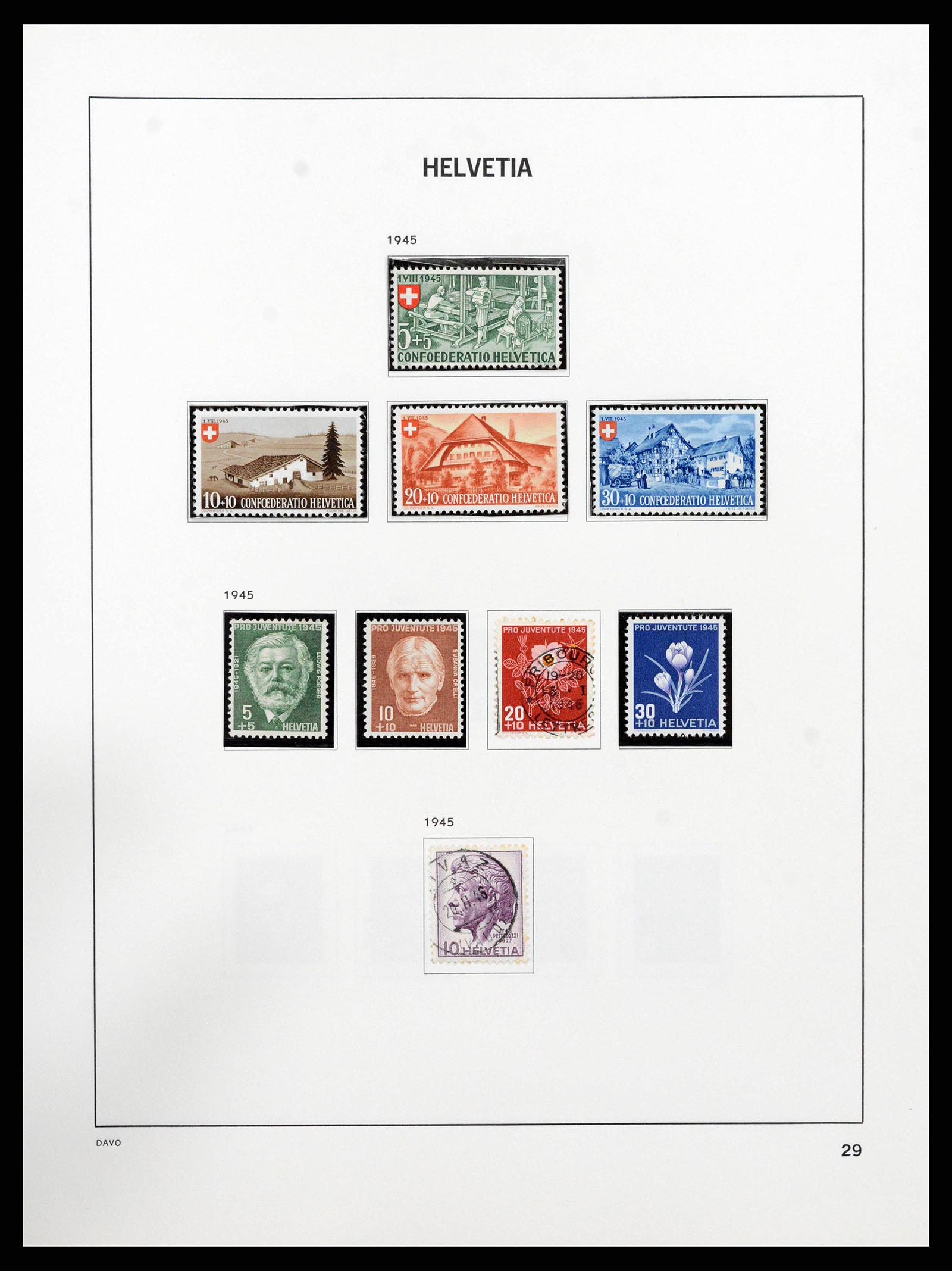 38657 0030 - Stamp collection 38657 Switzerland 1843-1998.