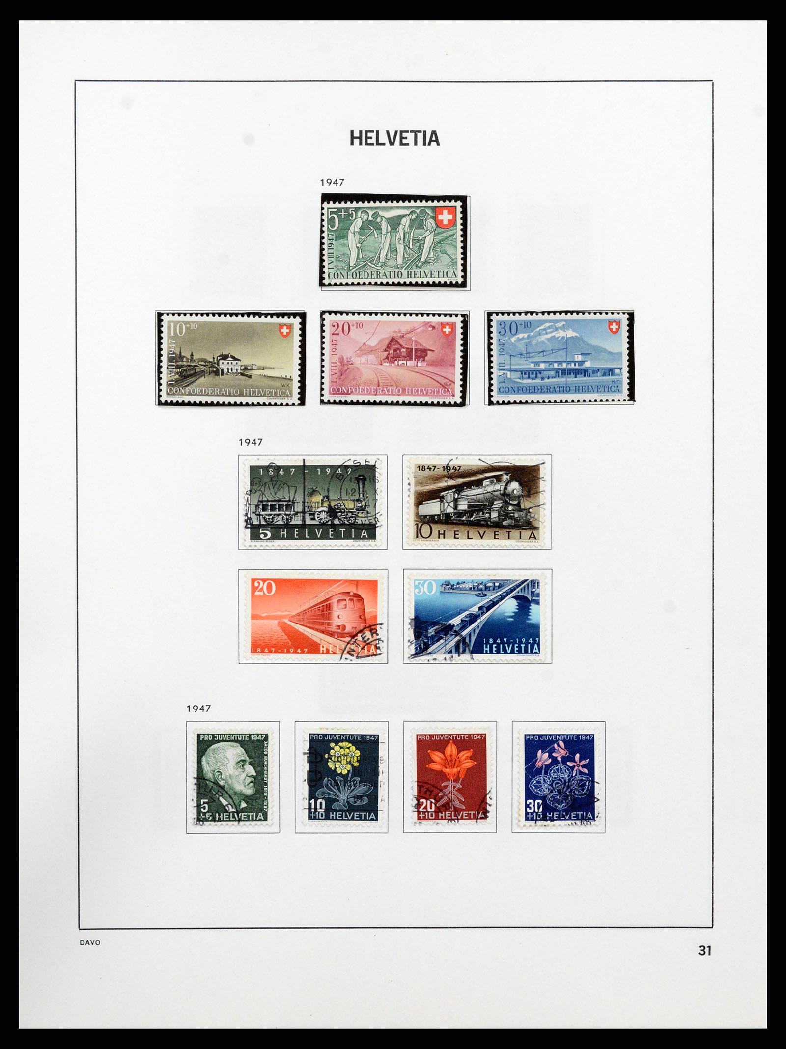 38657 0032 - Stamp collection 38657 Switzerland 1843-1998.