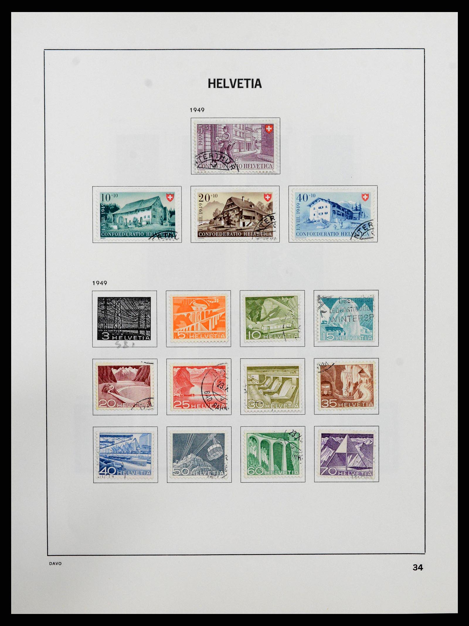 38657 0035 - Stamp collection 38657 Switzerland 1843-1998.