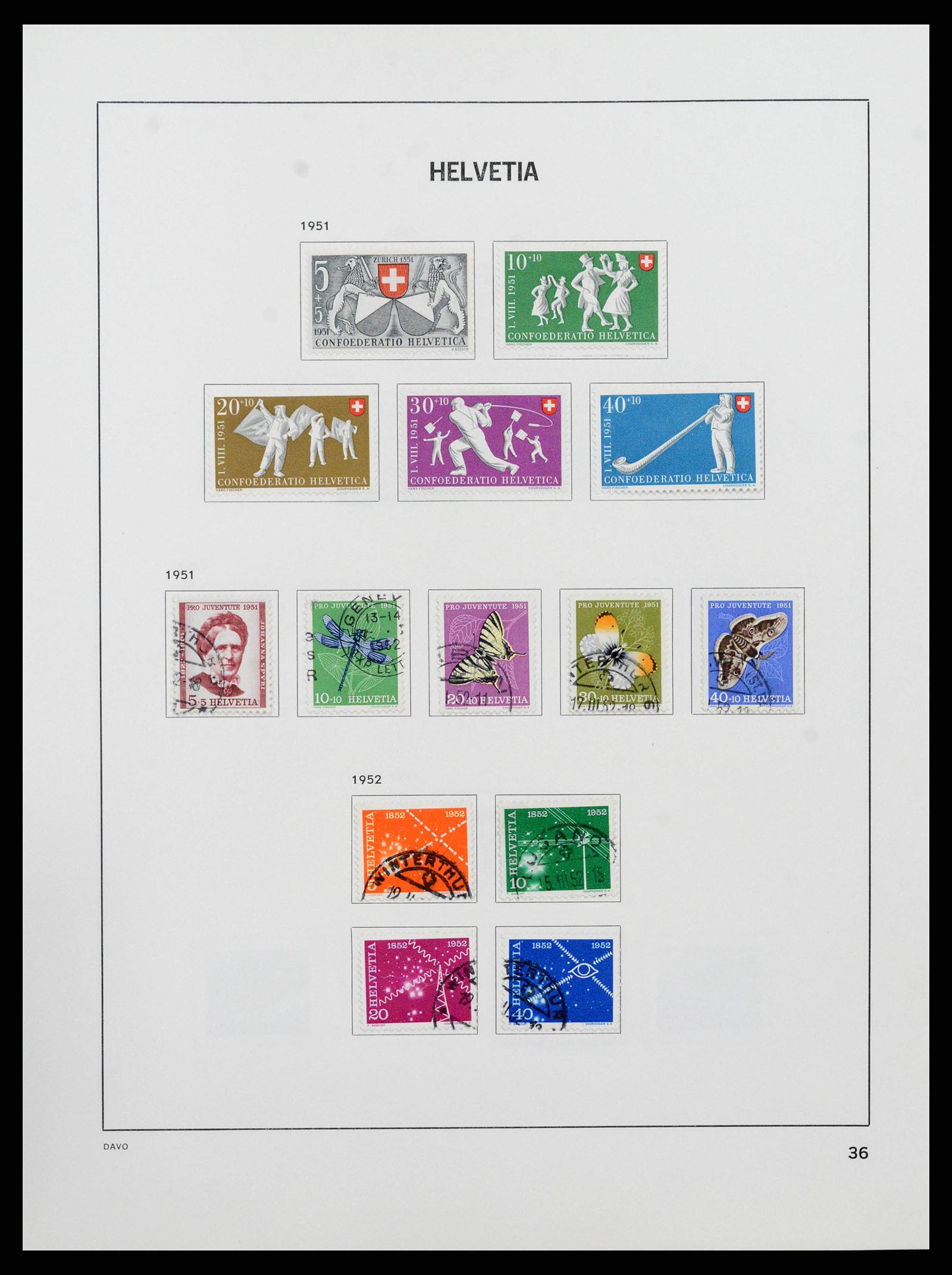 38657 0037 - Stamp collection 38657 Switzerland 1843-1998.