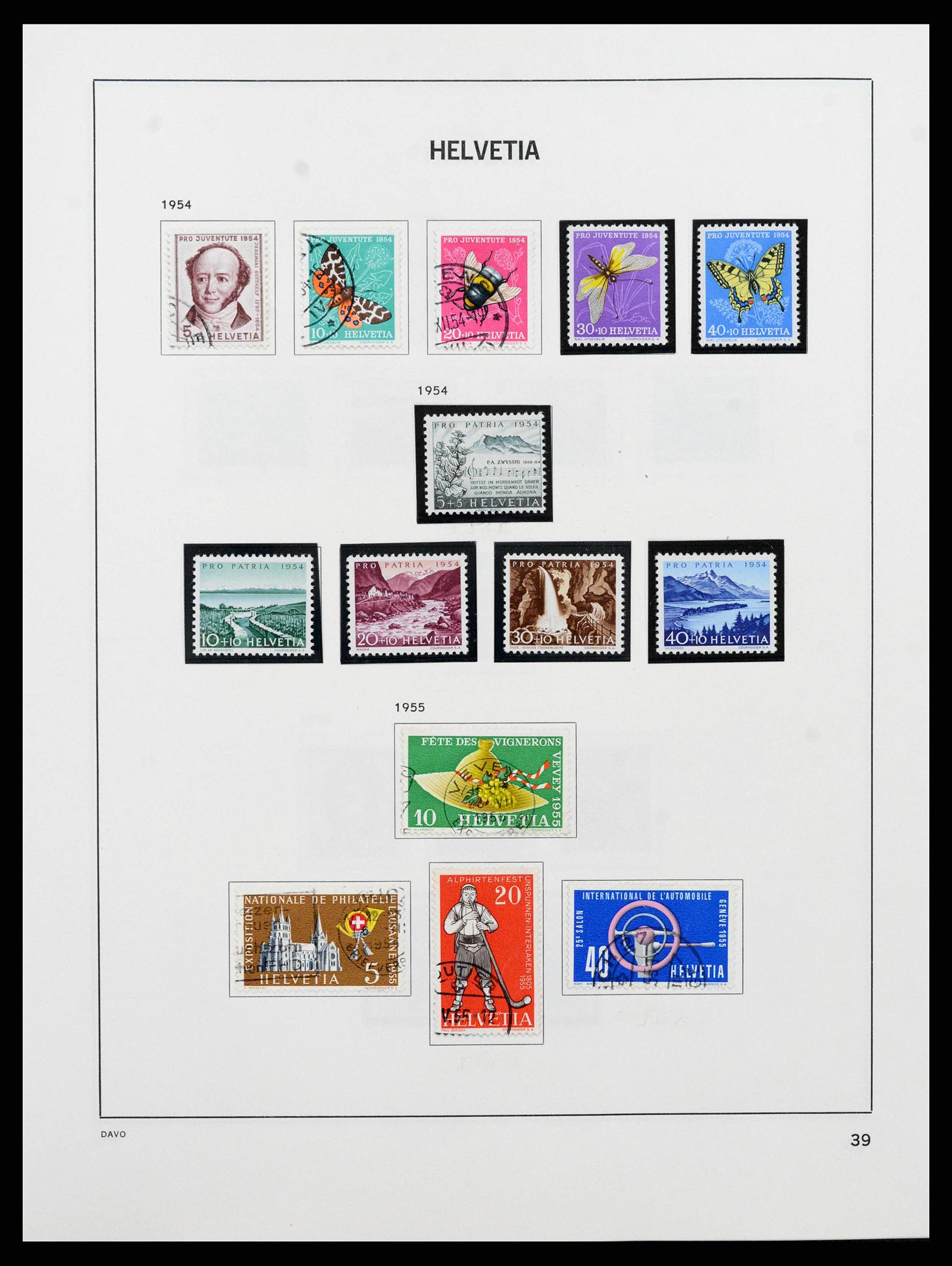 38657 0040 - Stamp collection 38657 Switzerland 1843-1998.