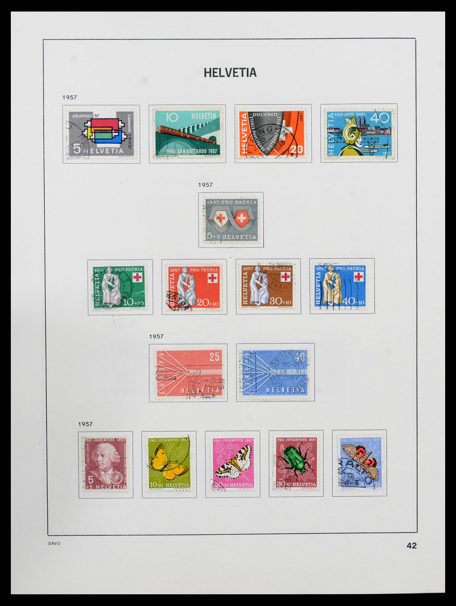 38657 0043 - Stamp collection 38657 Switzerland 1843-1998.
