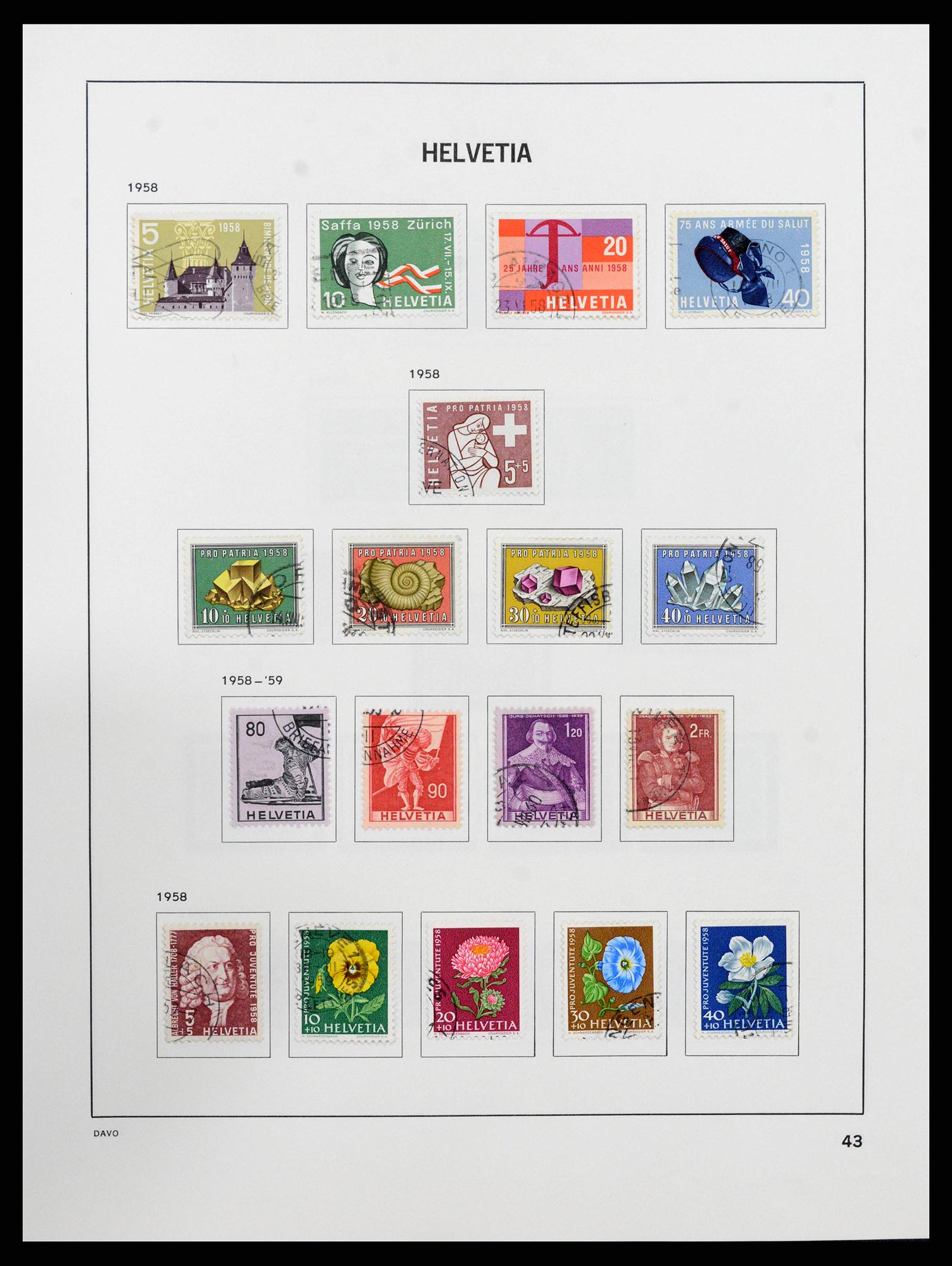 38657 0044 - Postzegelverzameling 38657 Zwitserland 1843-1998.