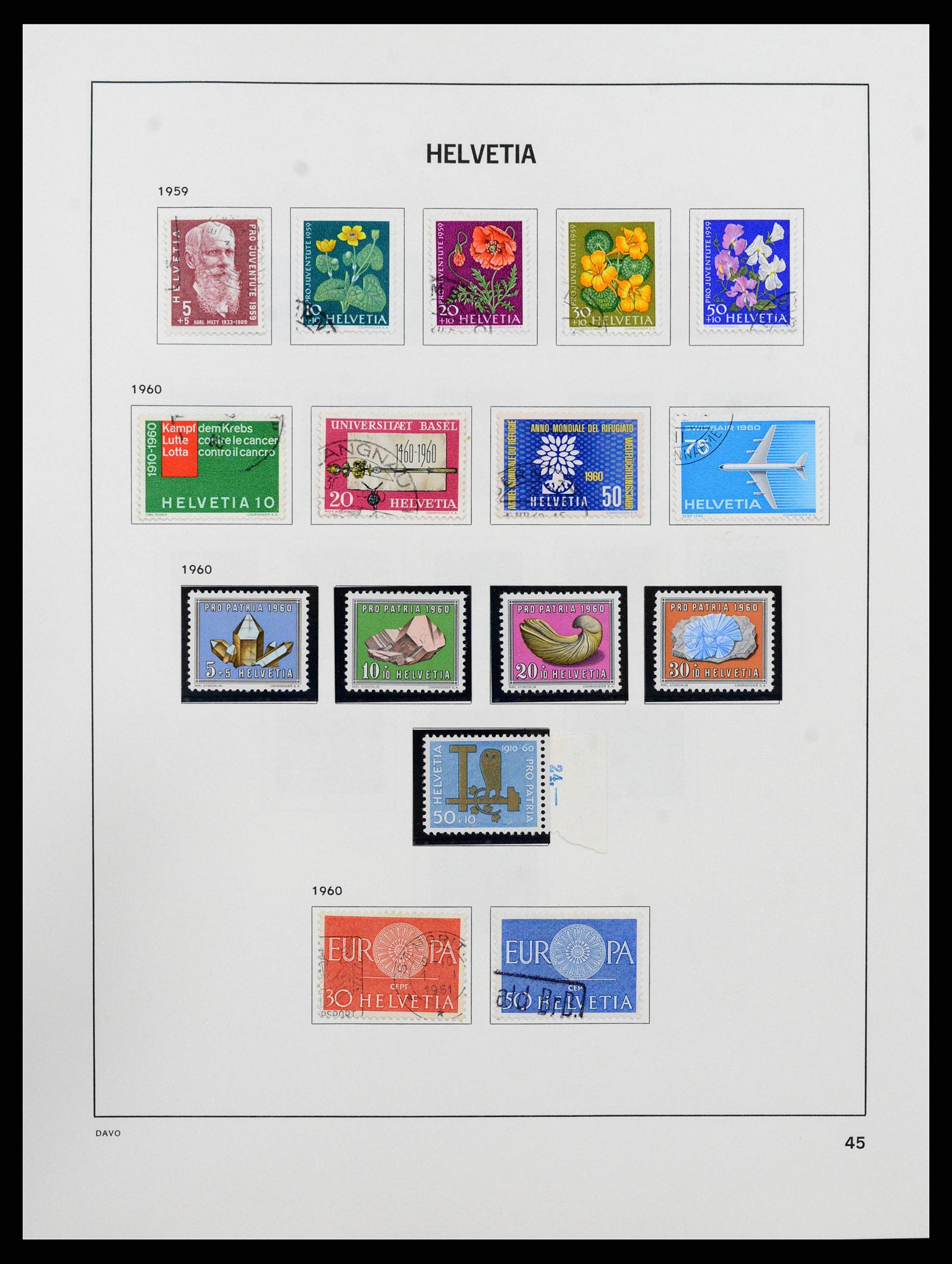 38657 0046 - Stamp collection 38657 Switzerland 1843-1998.