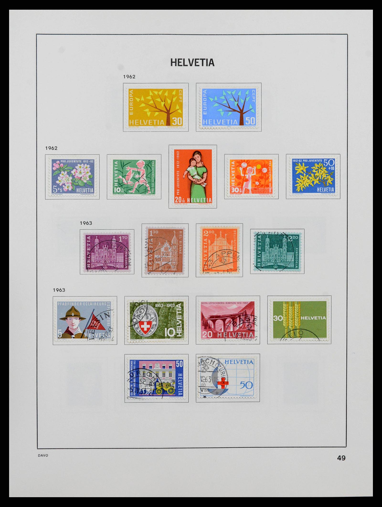 38657 0050 - Postzegelverzameling 38657 Zwitserland 1843-1998.