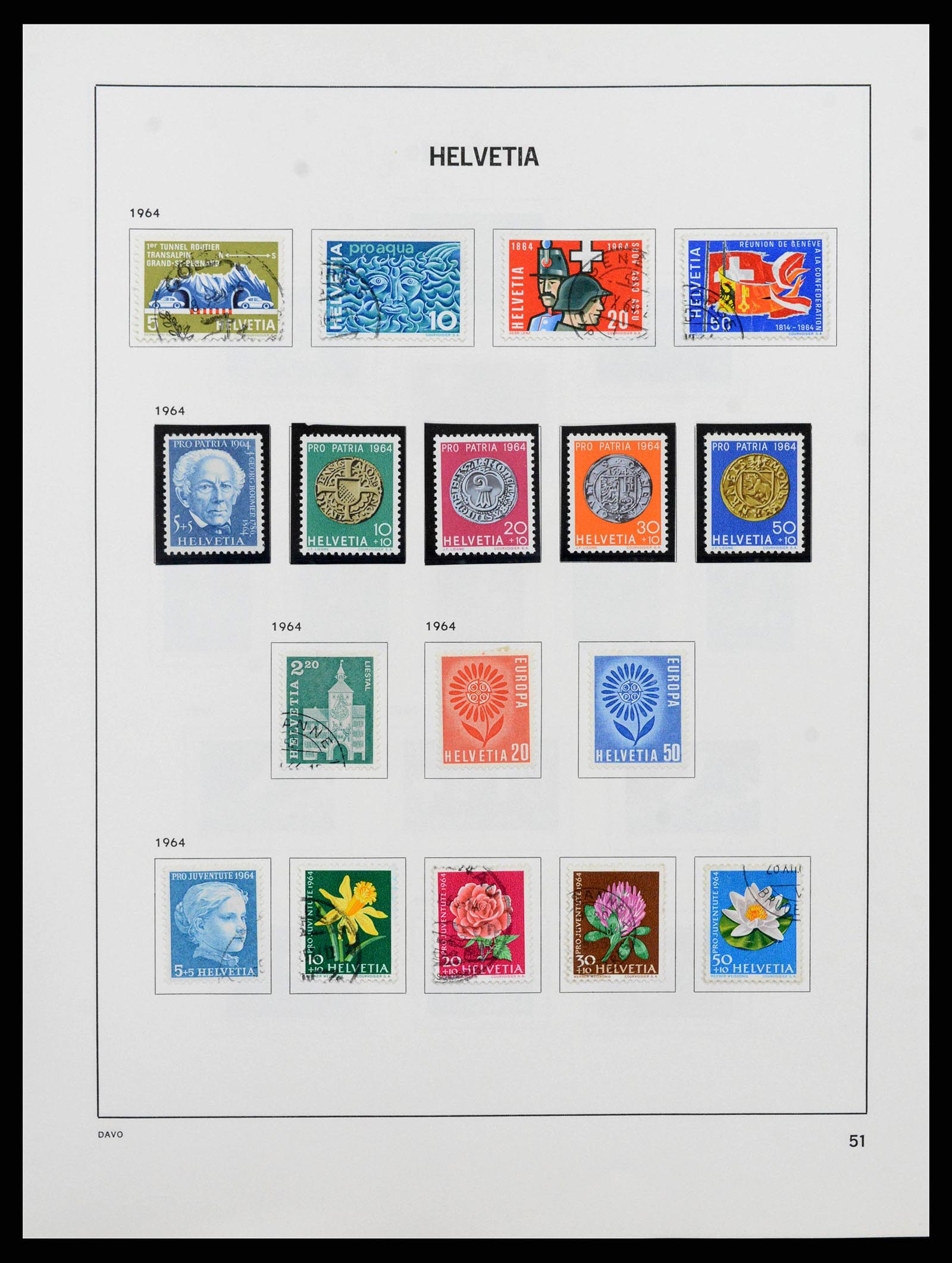 38657 0052 - Postzegelverzameling 38657 Zwitserland 1843-1998.