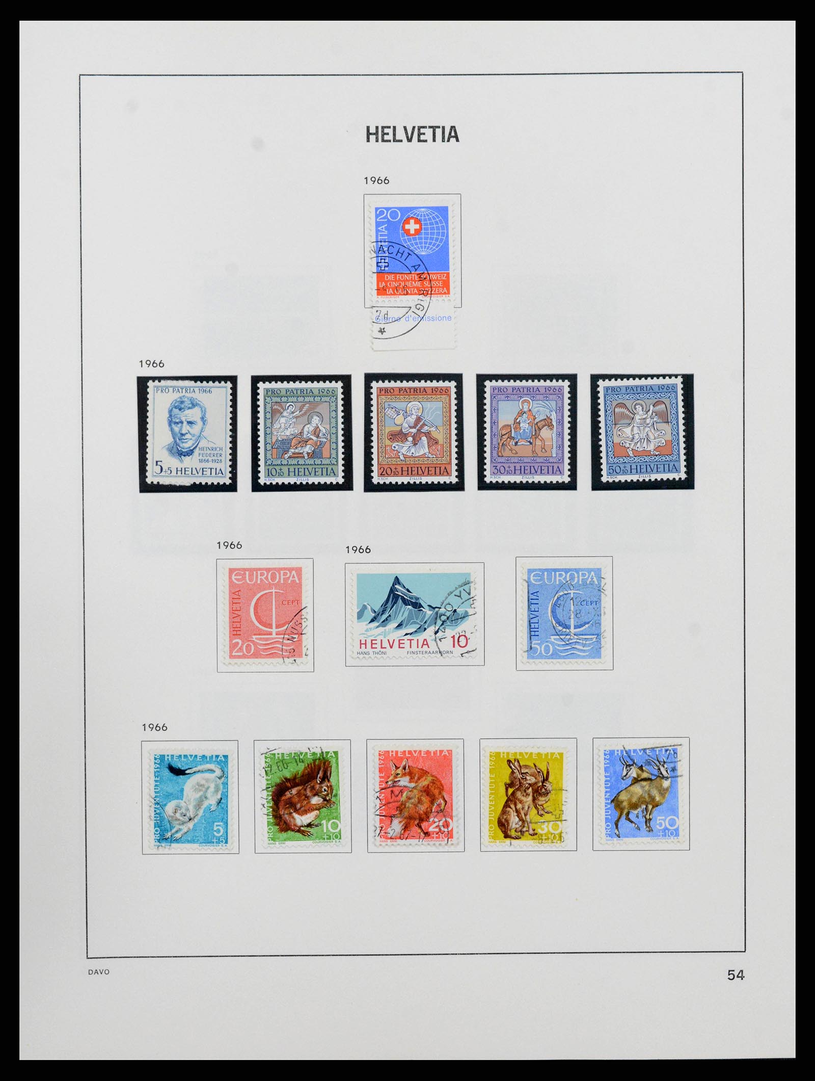 38657 0055 - Postzegelverzameling 38657 Zwitserland 1843-1998.