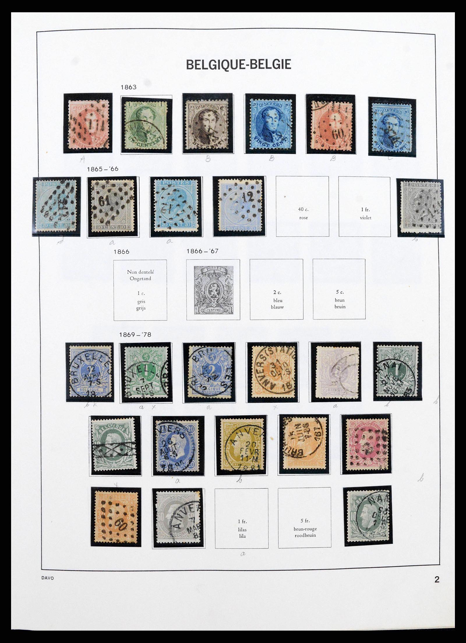 38663 0002 - Postzegelverzameling 38663 België 1849-2013.
