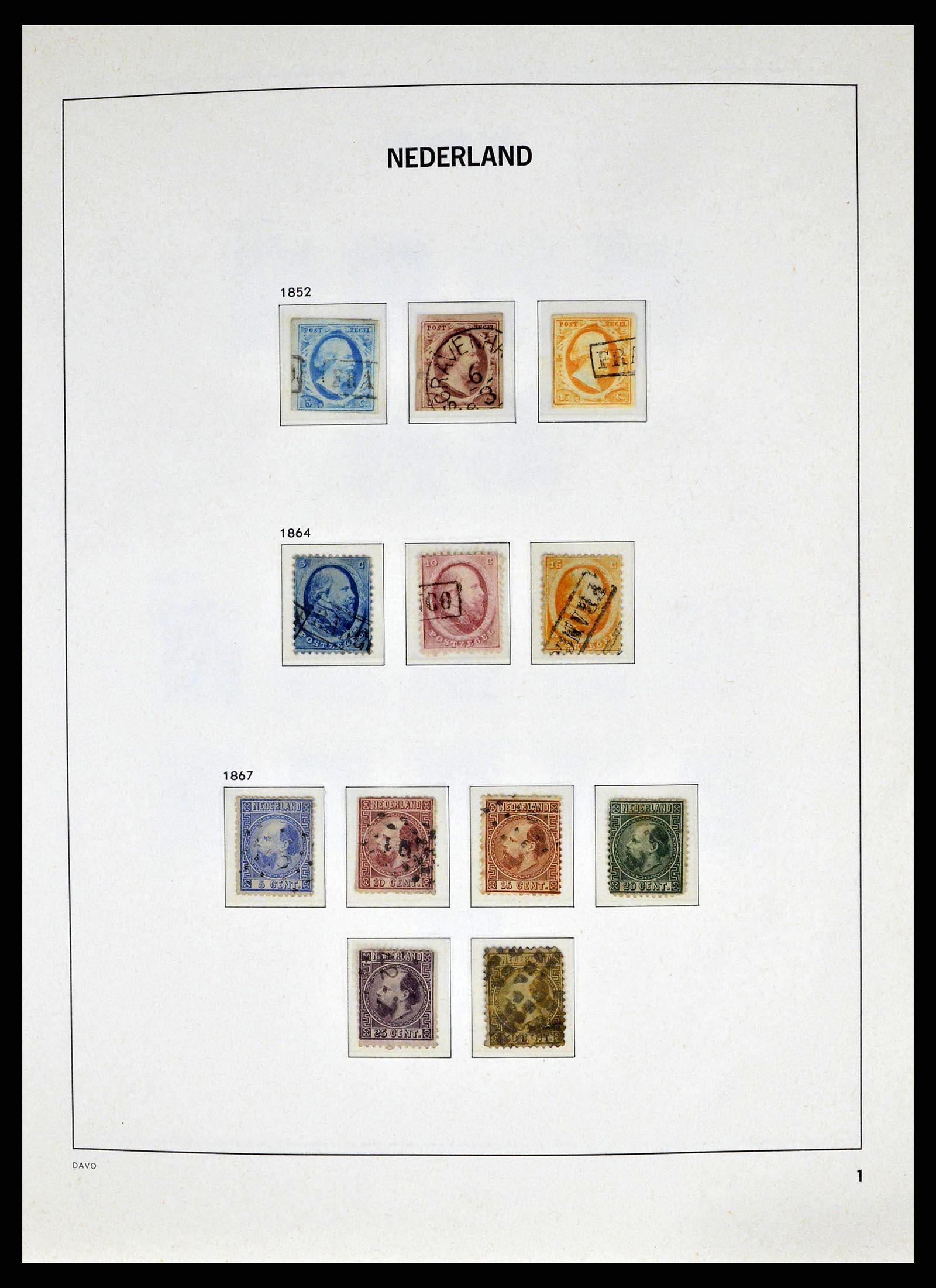 38664 0001 - Postzegelverzameling 38664 Nederland 1852-1969.