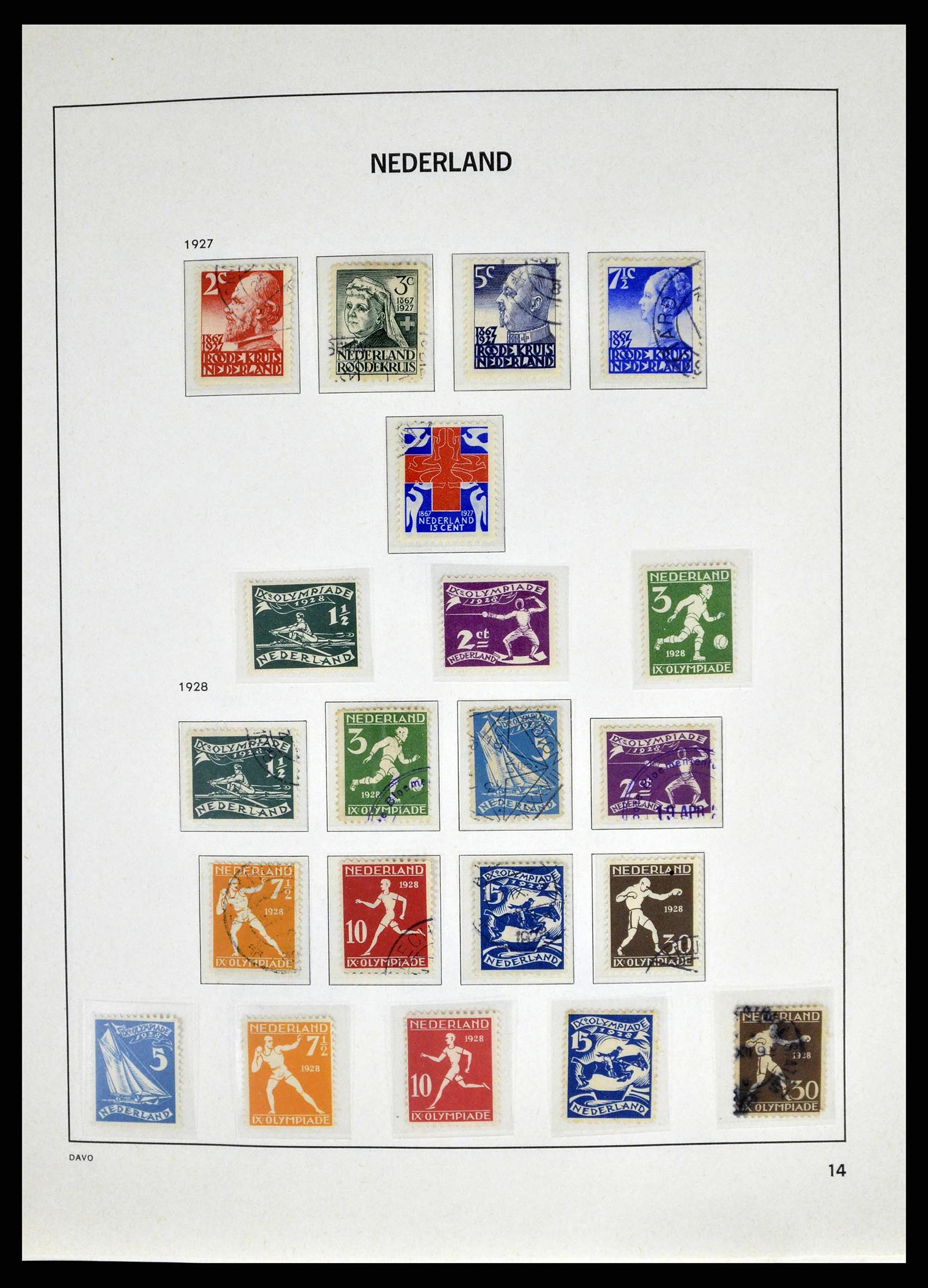 38664 0014 - Postzegelverzameling 38664 Nederland 1852-1969.