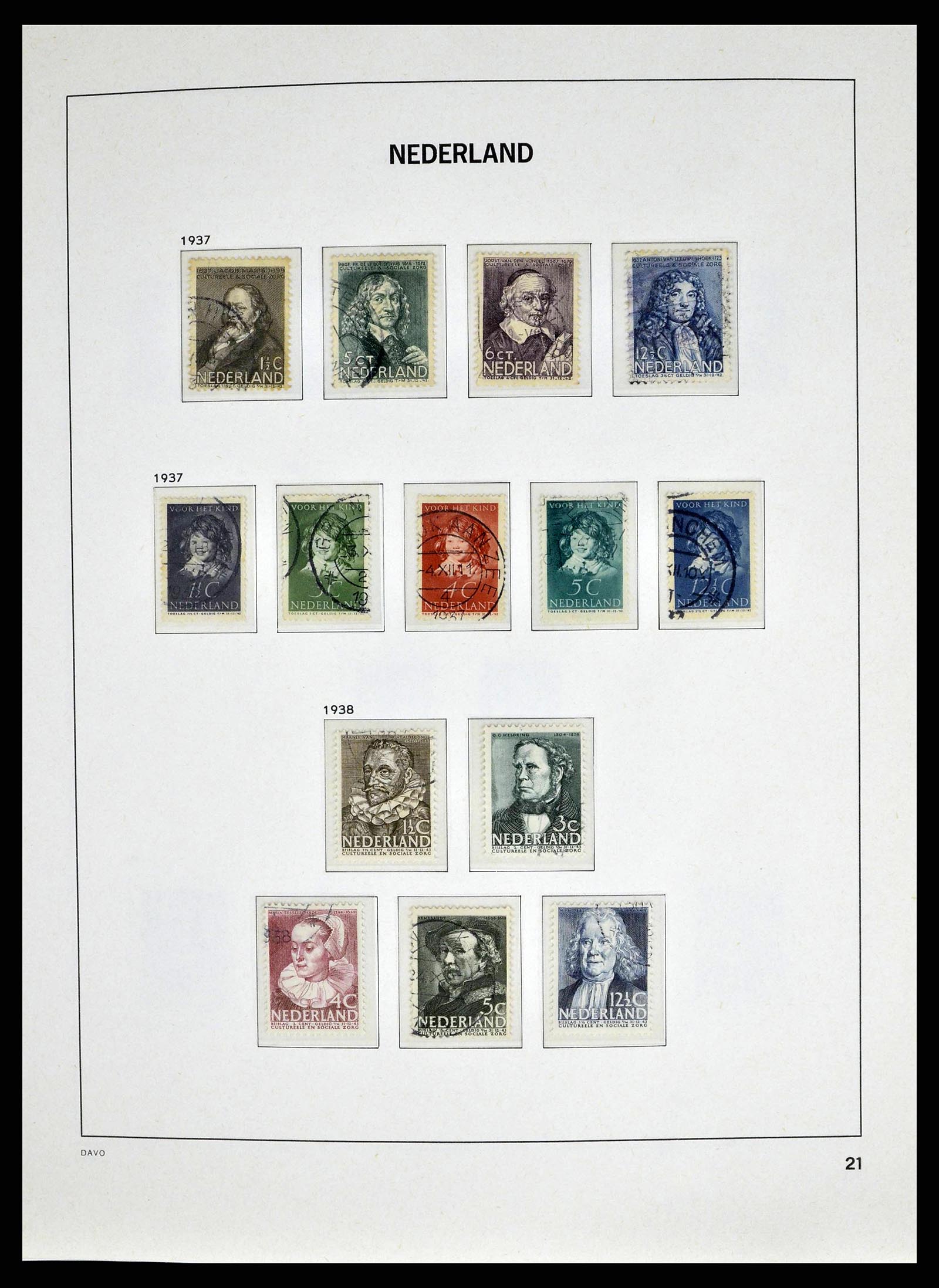 38664 0021 - Postzegelverzameling 38664 Nederland 1852-1969.