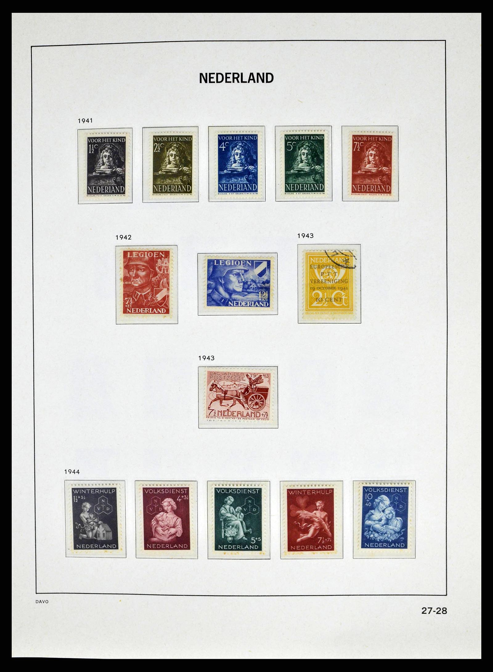 38664 0027 - Postzegelverzameling 38664 Nederland 1852-1969.