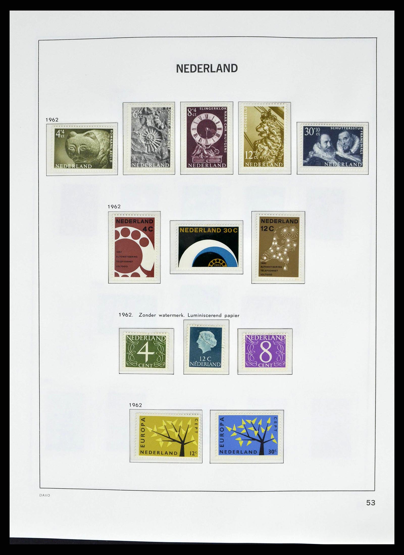 38664 0052 - Postzegelverzameling 38664 Nederland 1852-1969.