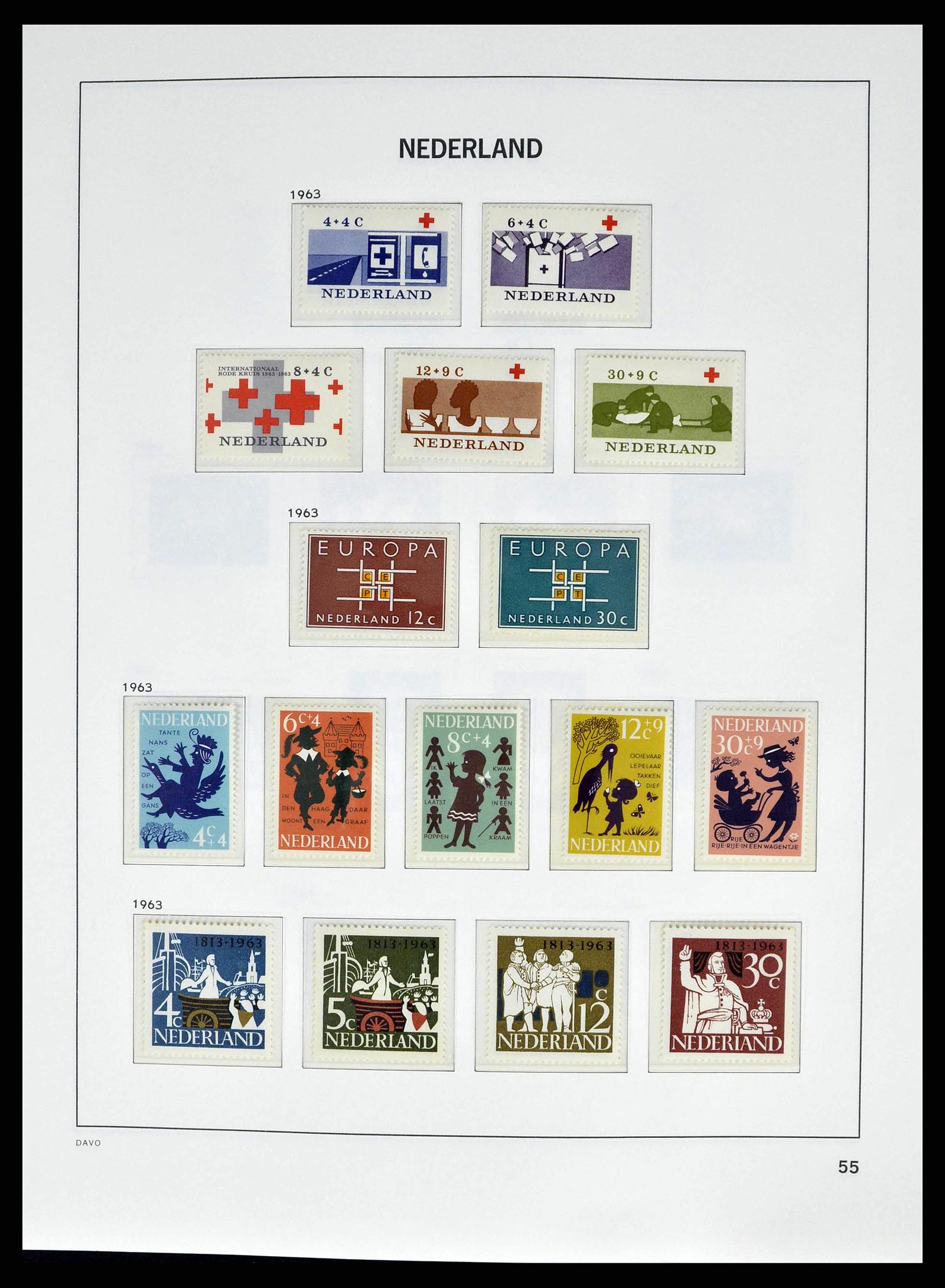 38664 0054 - Postzegelverzameling 38664 Nederland 1852-1969.