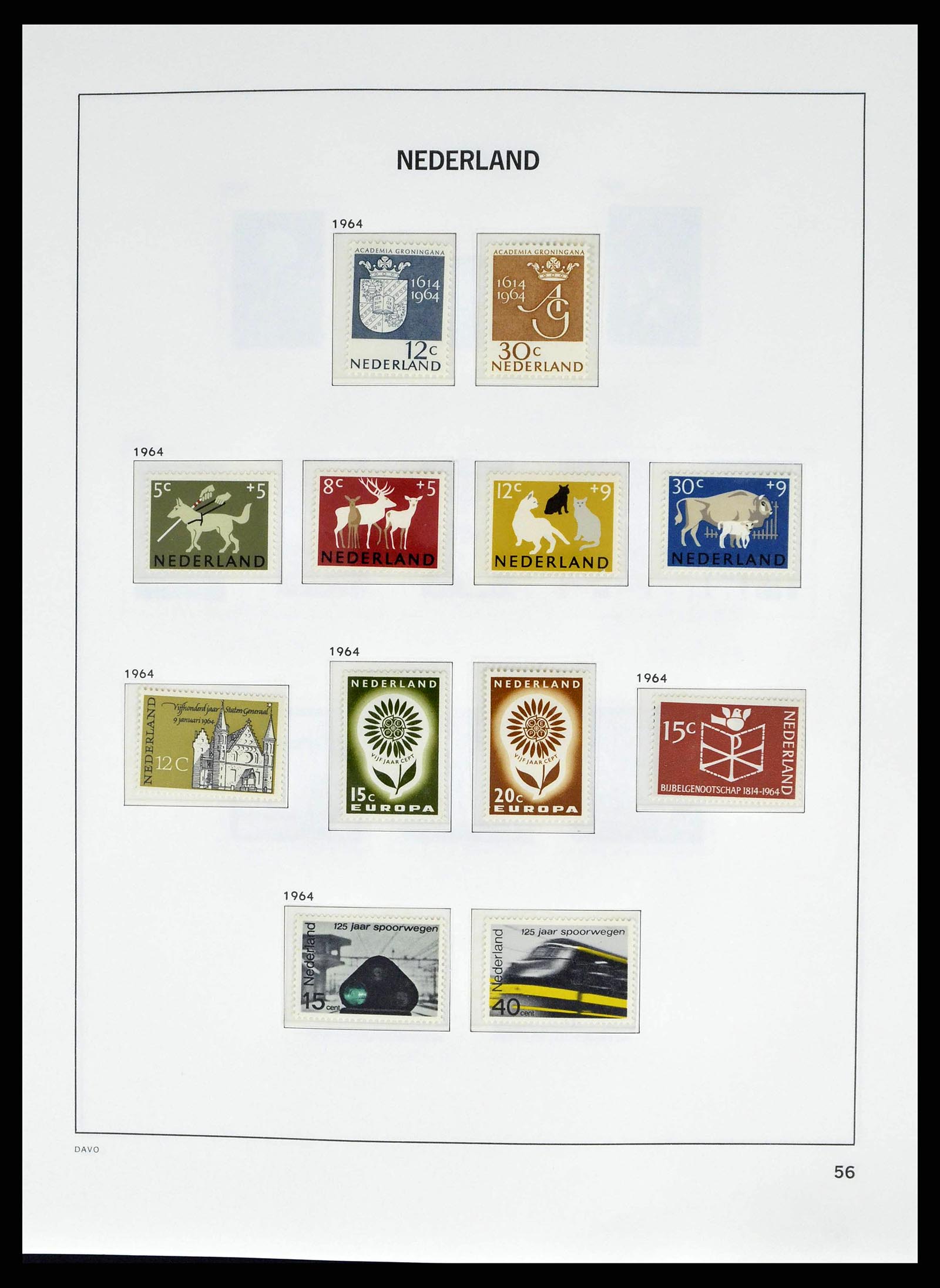 38664 0055 - Postzegelverzameling 38664 Nederland 1852-1969.