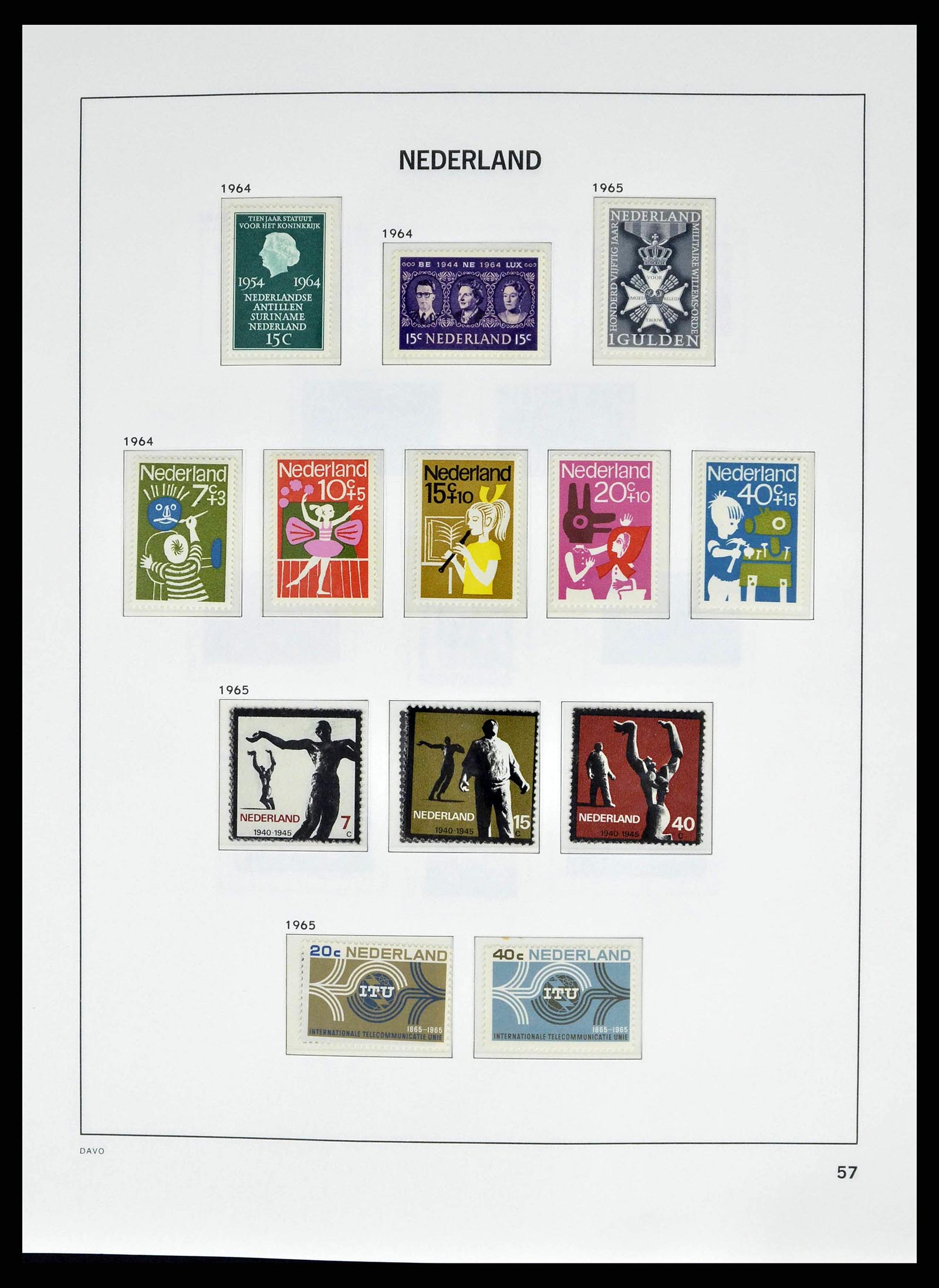 38664 0056 - Postzegelverzameling 38664 Nederland 1852-1969.