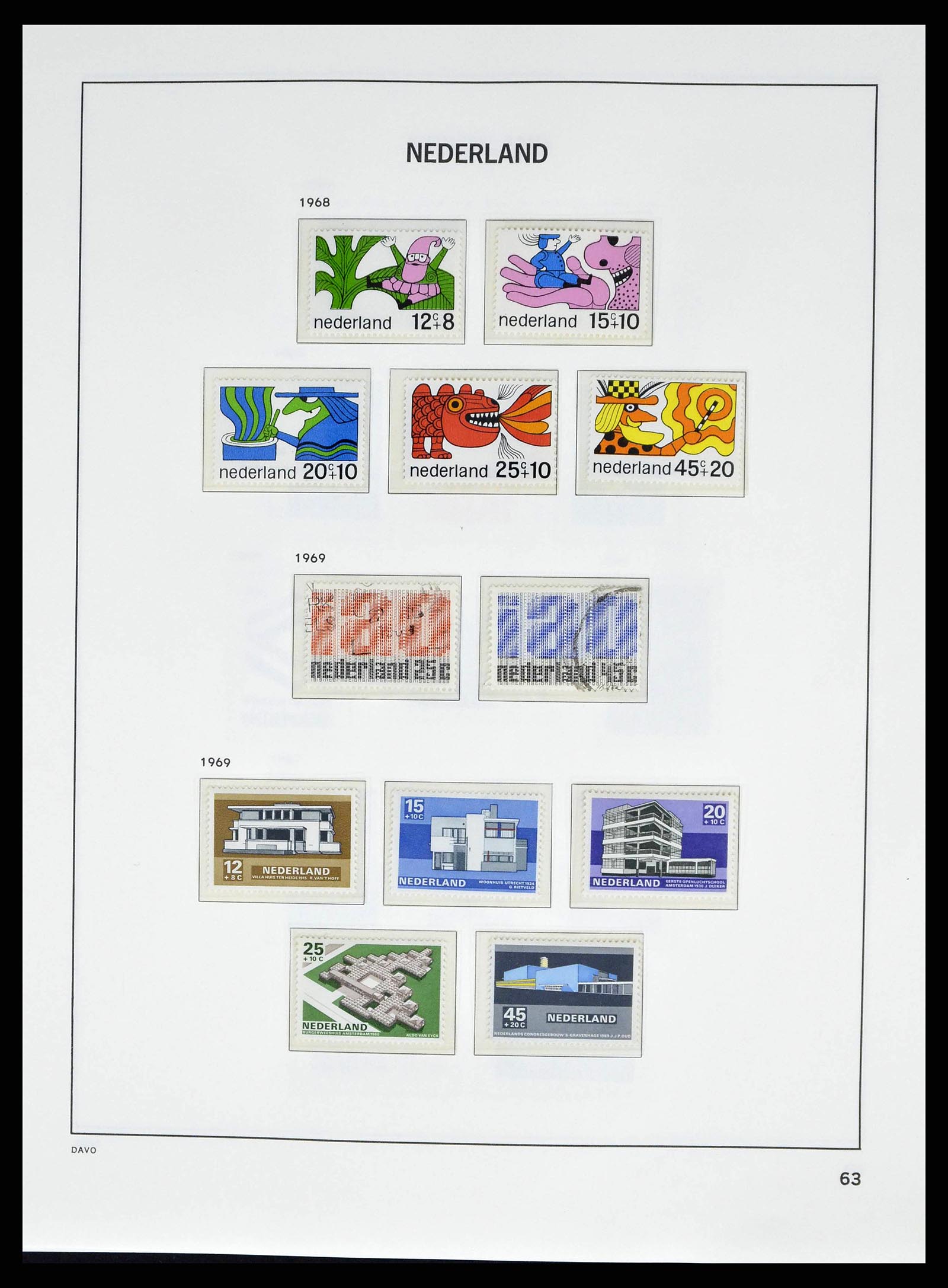 38664 0062 - Postzegelverzameling 38664 Nederland 1852-1969.