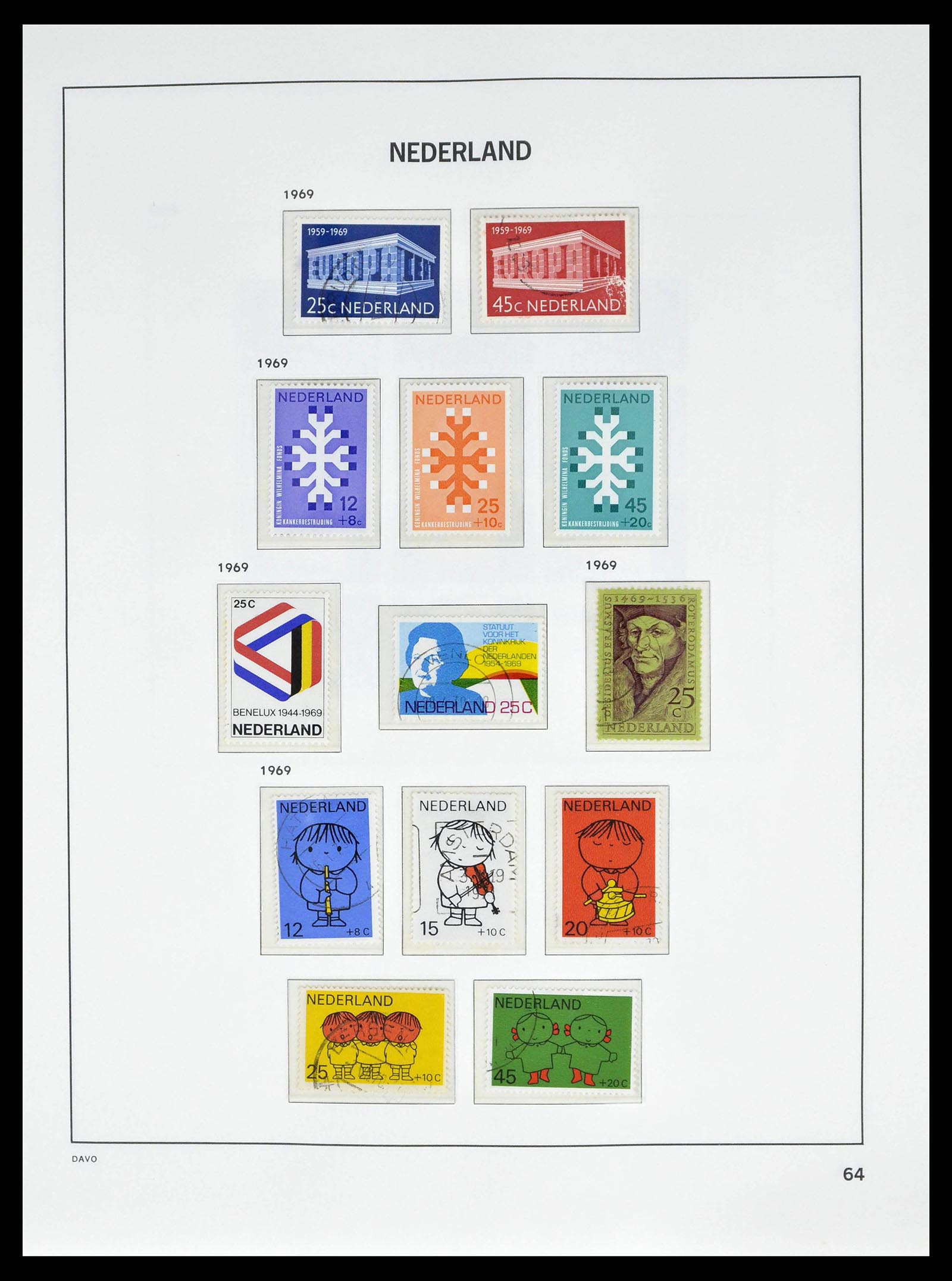 38664 0063 - Postzegelverzameling 38664 Nederland 1852-1969.