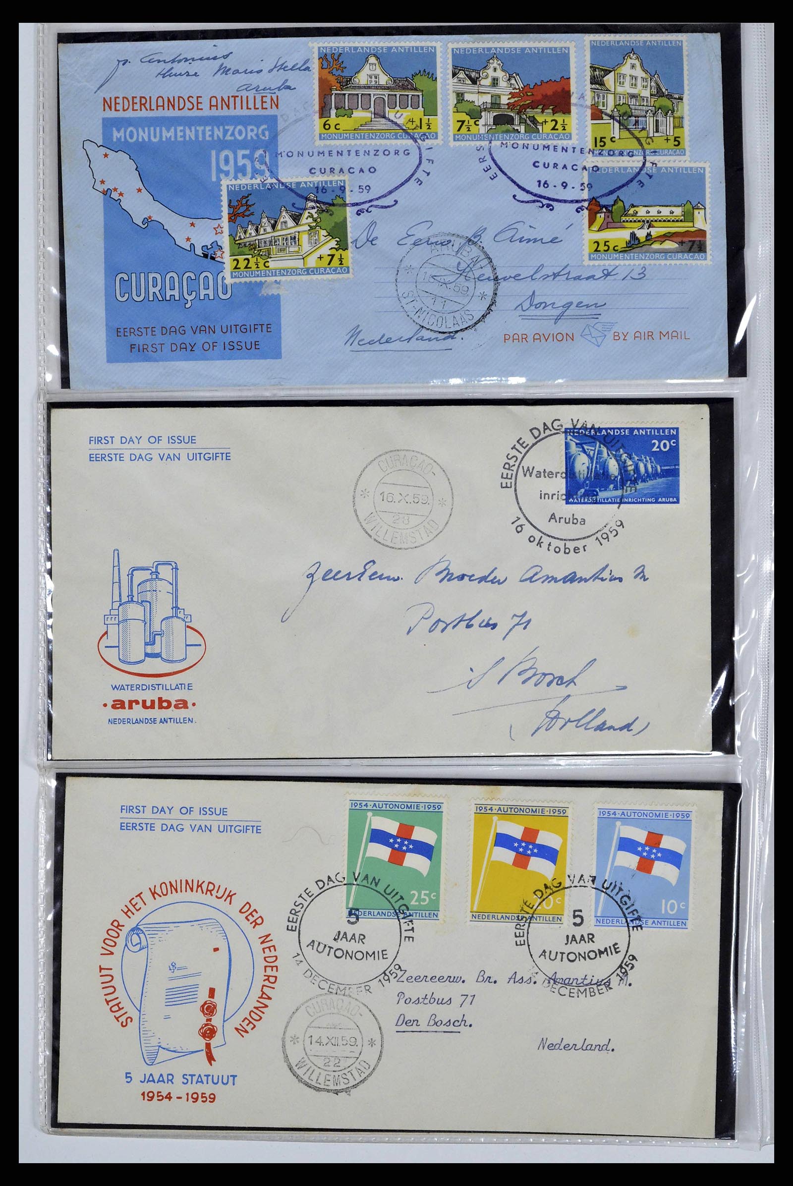 38668 0004 - Stamp collection 38668 Dutch territories FDC's 1948-1975.