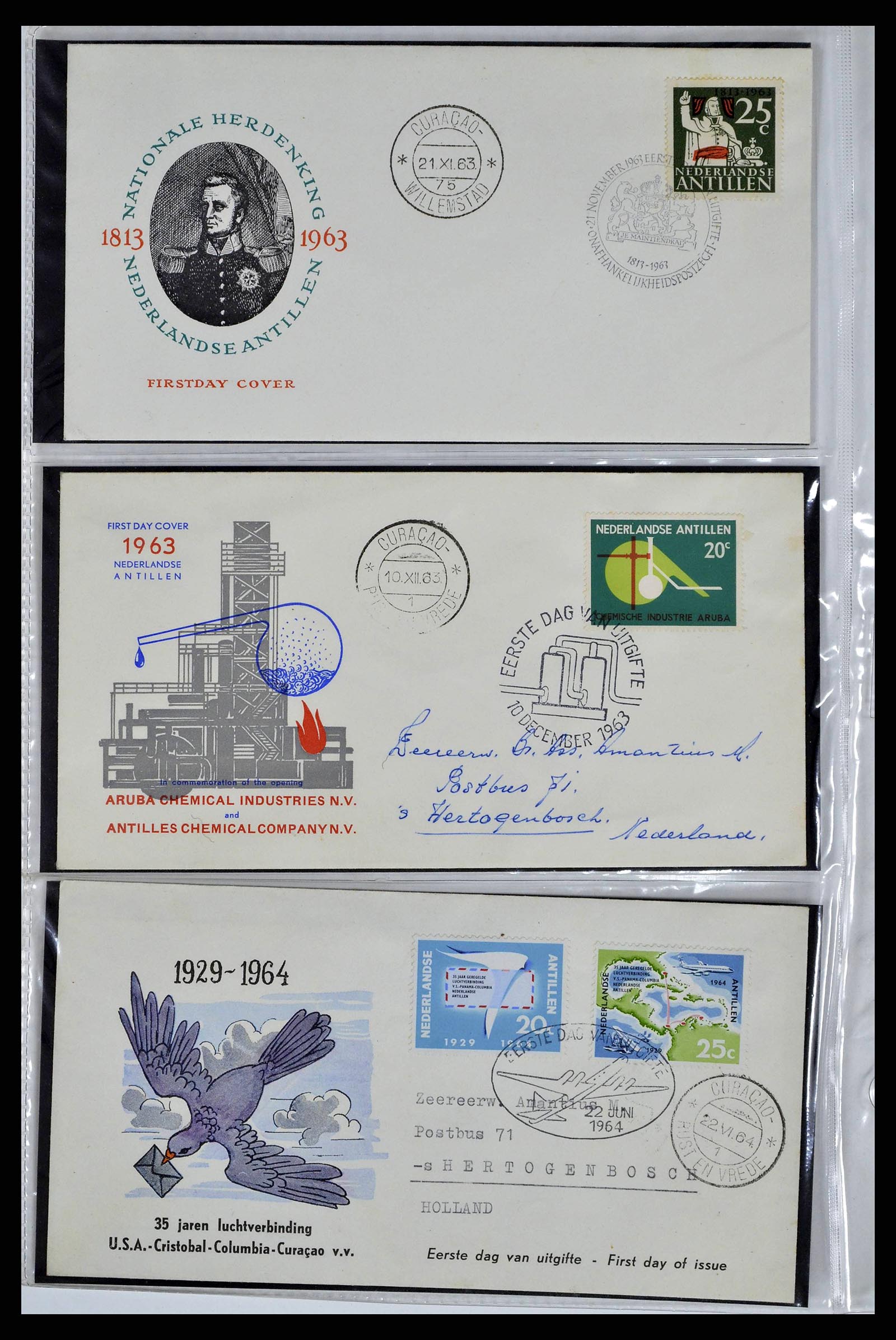 38668 0010 - Stamp collection 38668 Dutch territories FDC's 1948-1975.