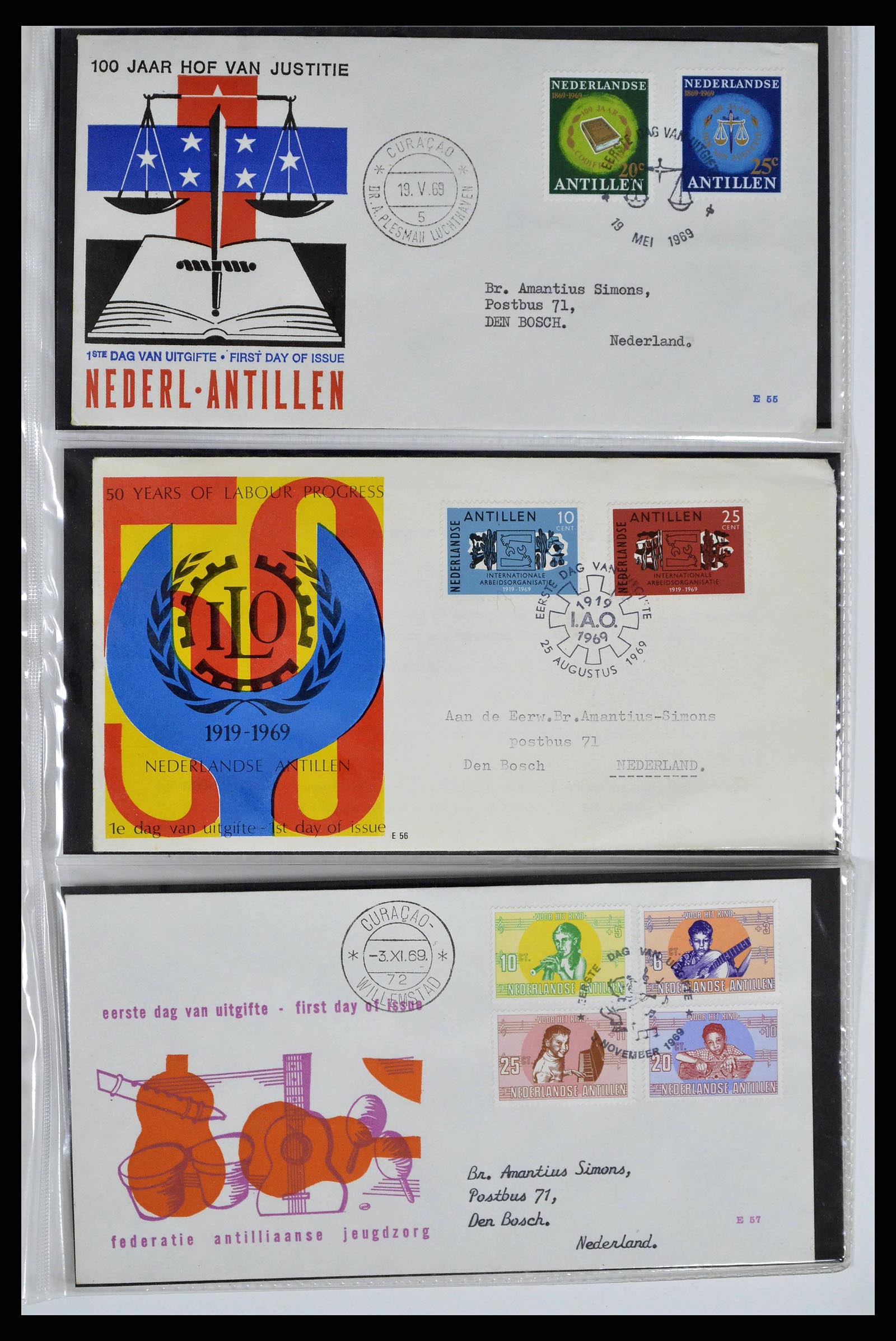 38668 0019 - Stamp collection 38668 Dutch territories FDC's 1948-1975.