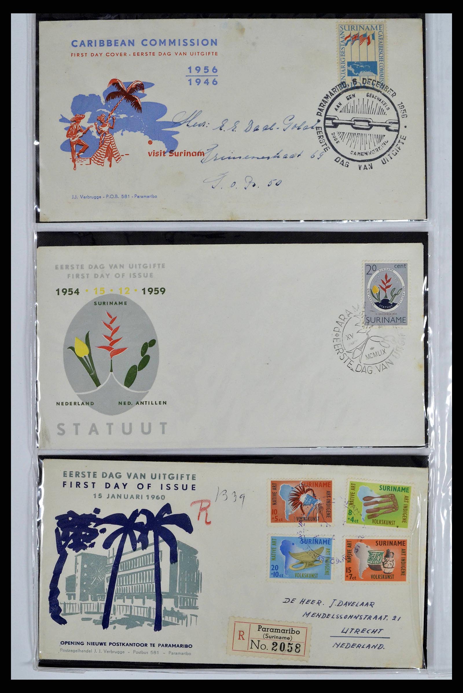 38668 0042 - Stamp collection 38668 Dutch territories FDC's 1948-1975.