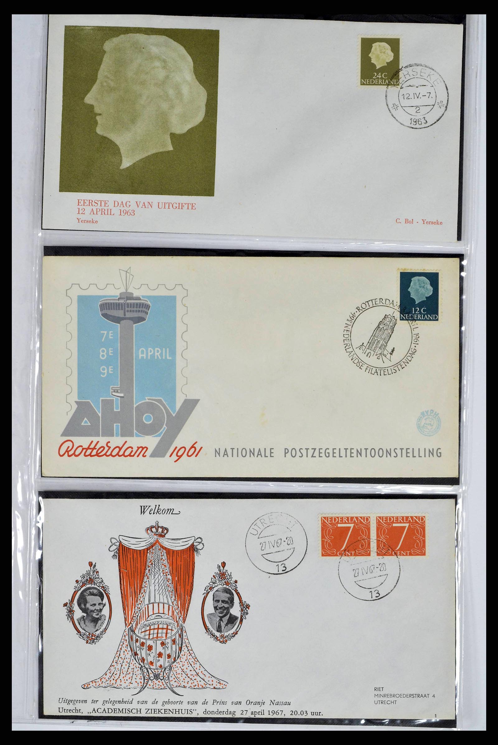 38668 0084 - Postzegelverzameling 38668 Overzeese Gebiedsdelen FDC's 1948-1975.