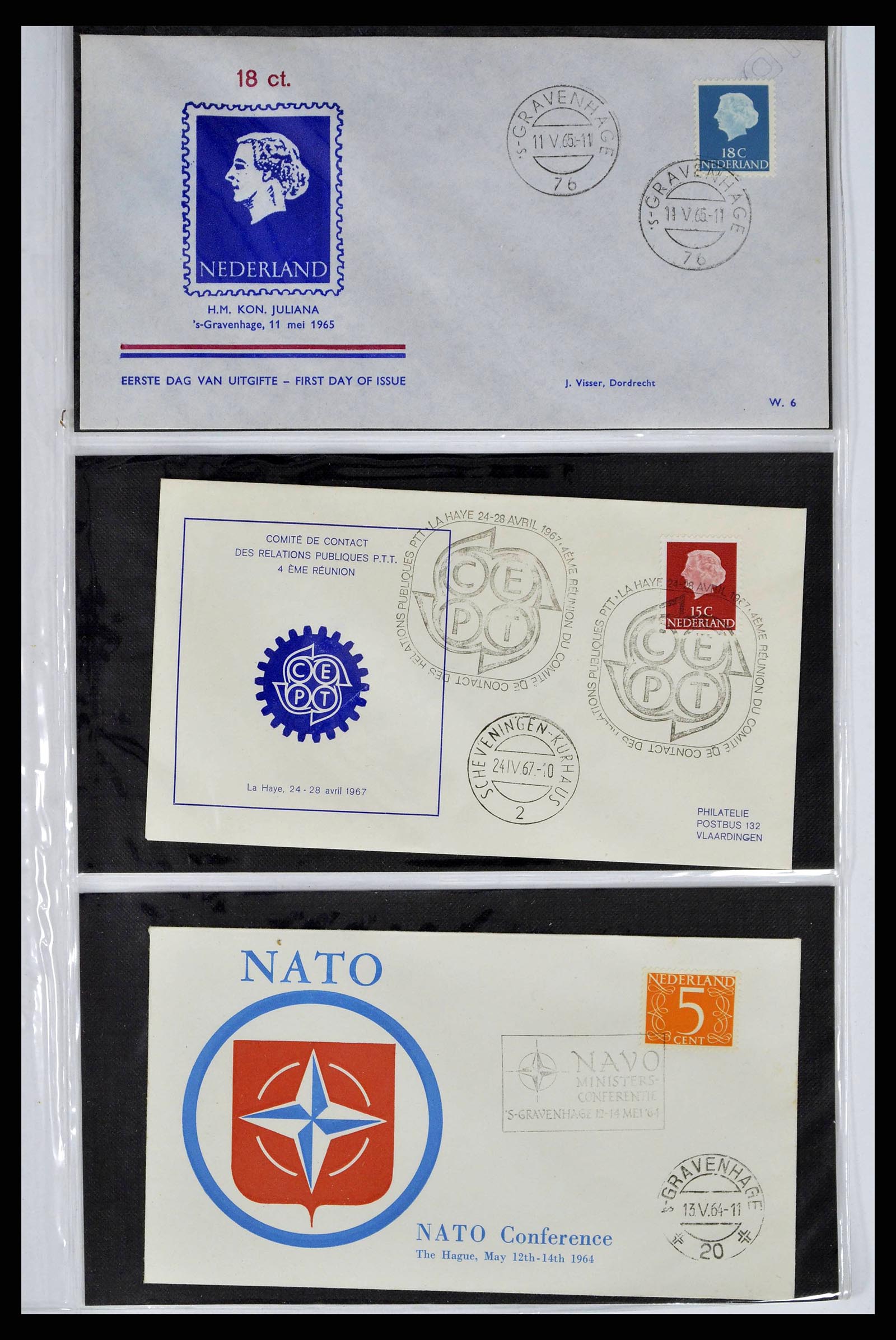 38668 0088 - Postzegelverzameling 38668 Overzeese Gebiedsdelen FDC's 1948-1975.
