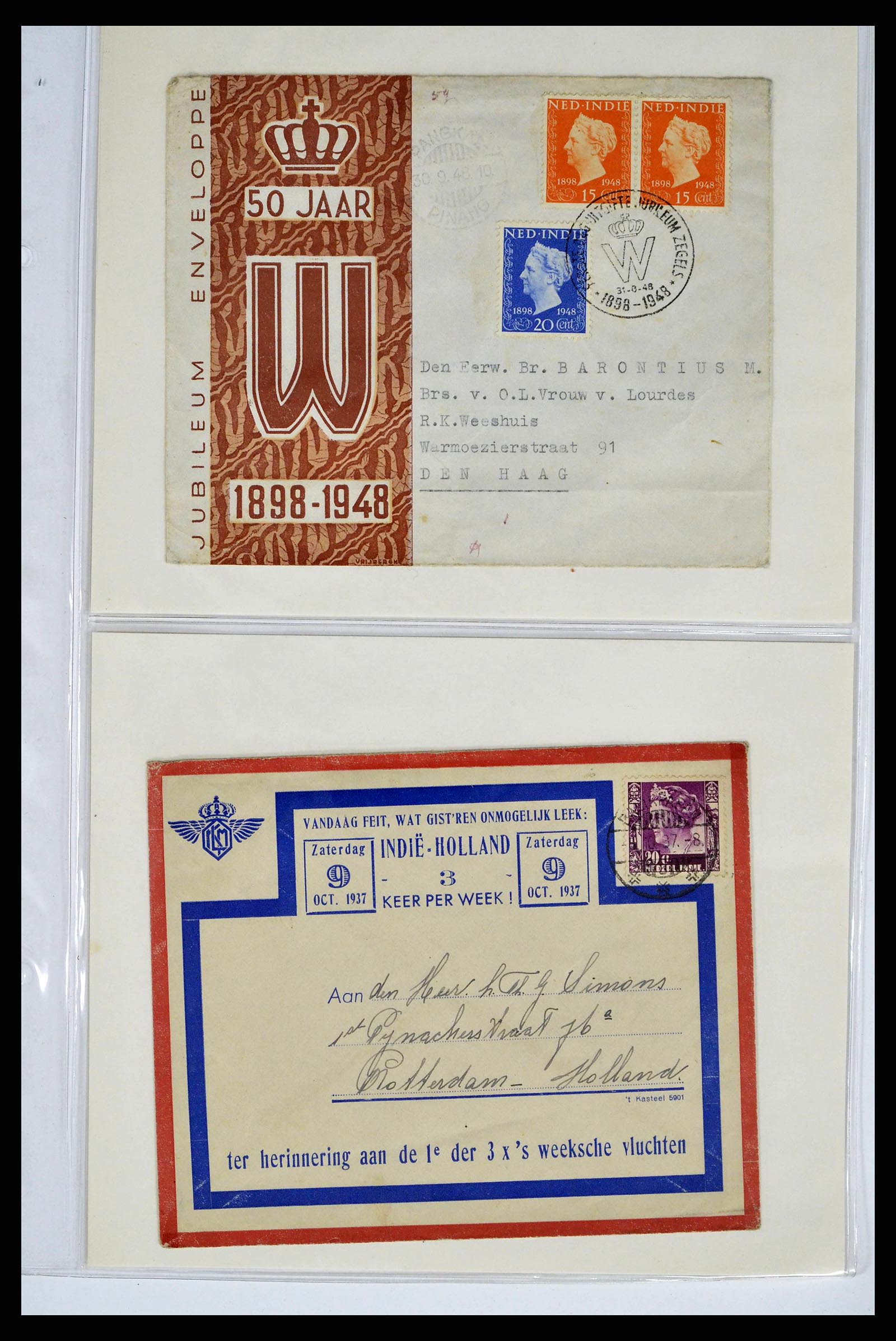 38668 0089 - Postzegelverzameling 38668 Overzeese Gebiedsdelen FDC's 1948-1975.
