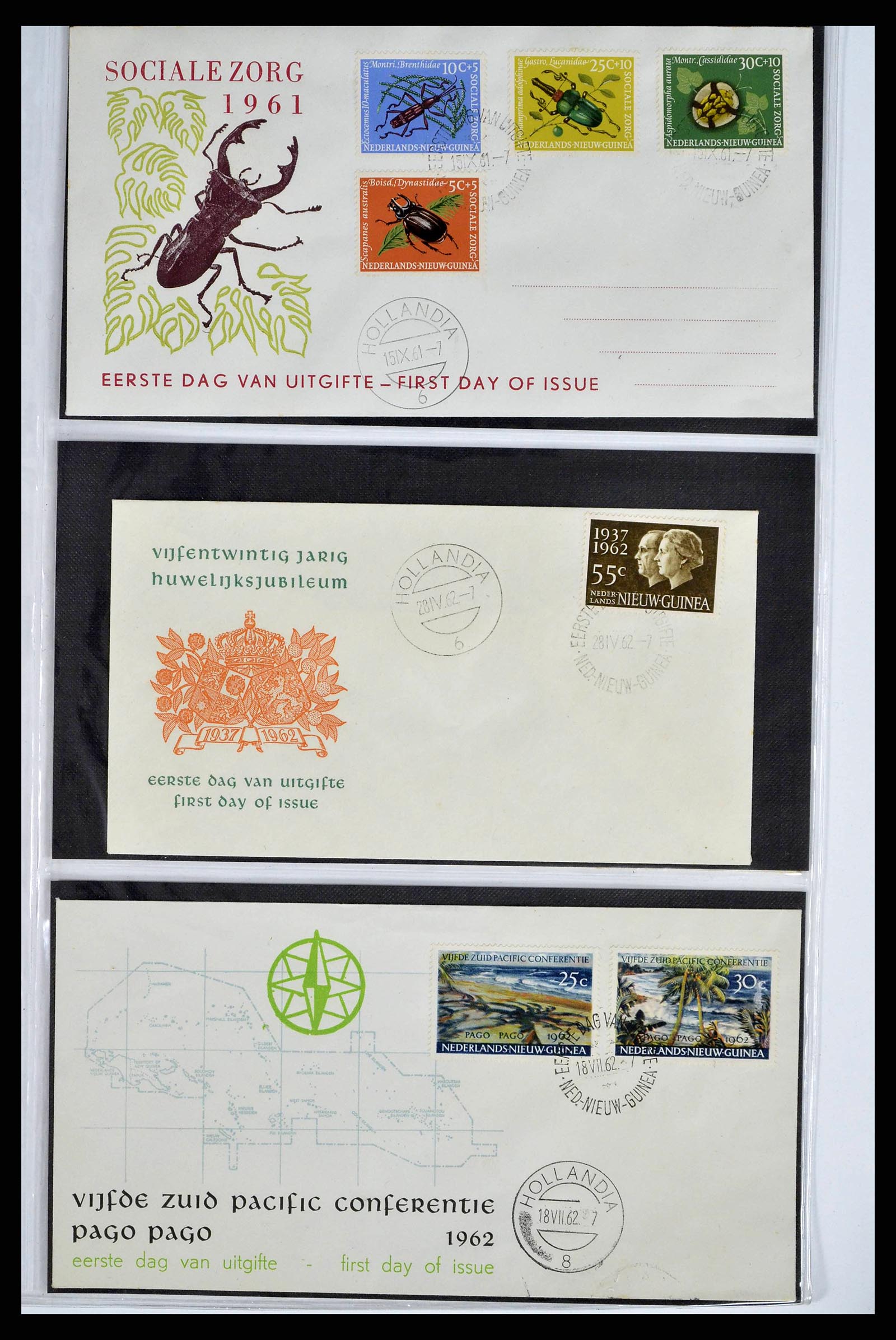 38668 0093 - Postzegelverzameling 38668 Overzeese Gebiedsdelen FDC's 1948-1975.