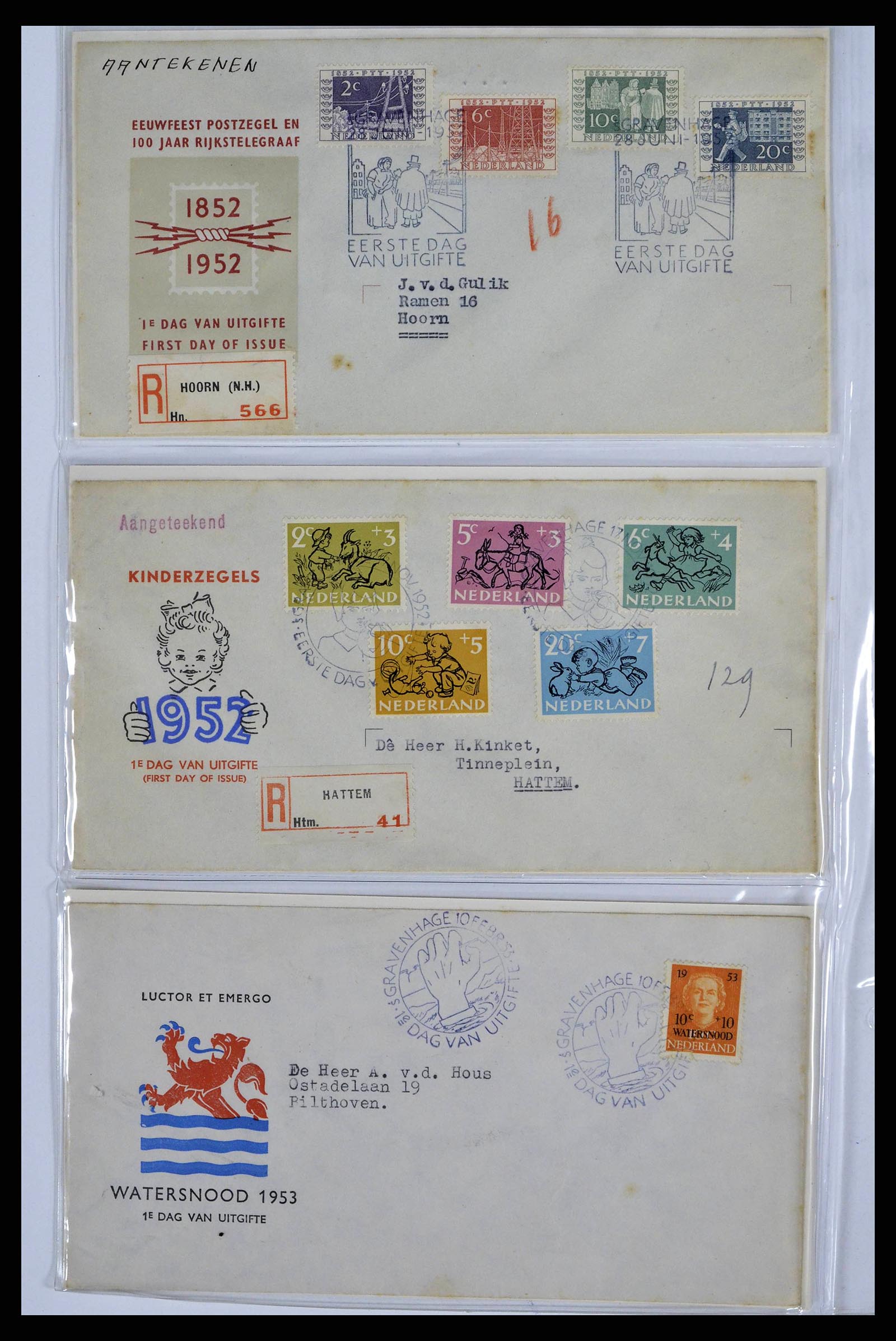 38669 0004 - Stamp collection 38669 Netherlands FDC's 1950-1969.