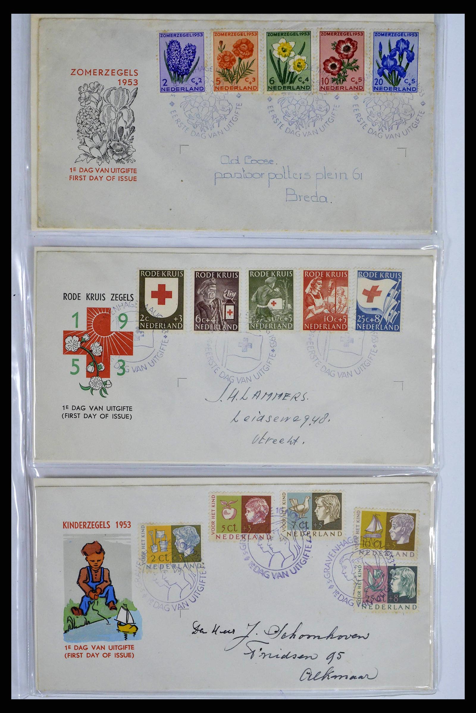 38669 0005 - Stamp collection 38669 Netherlands FDC's 1950-1969.