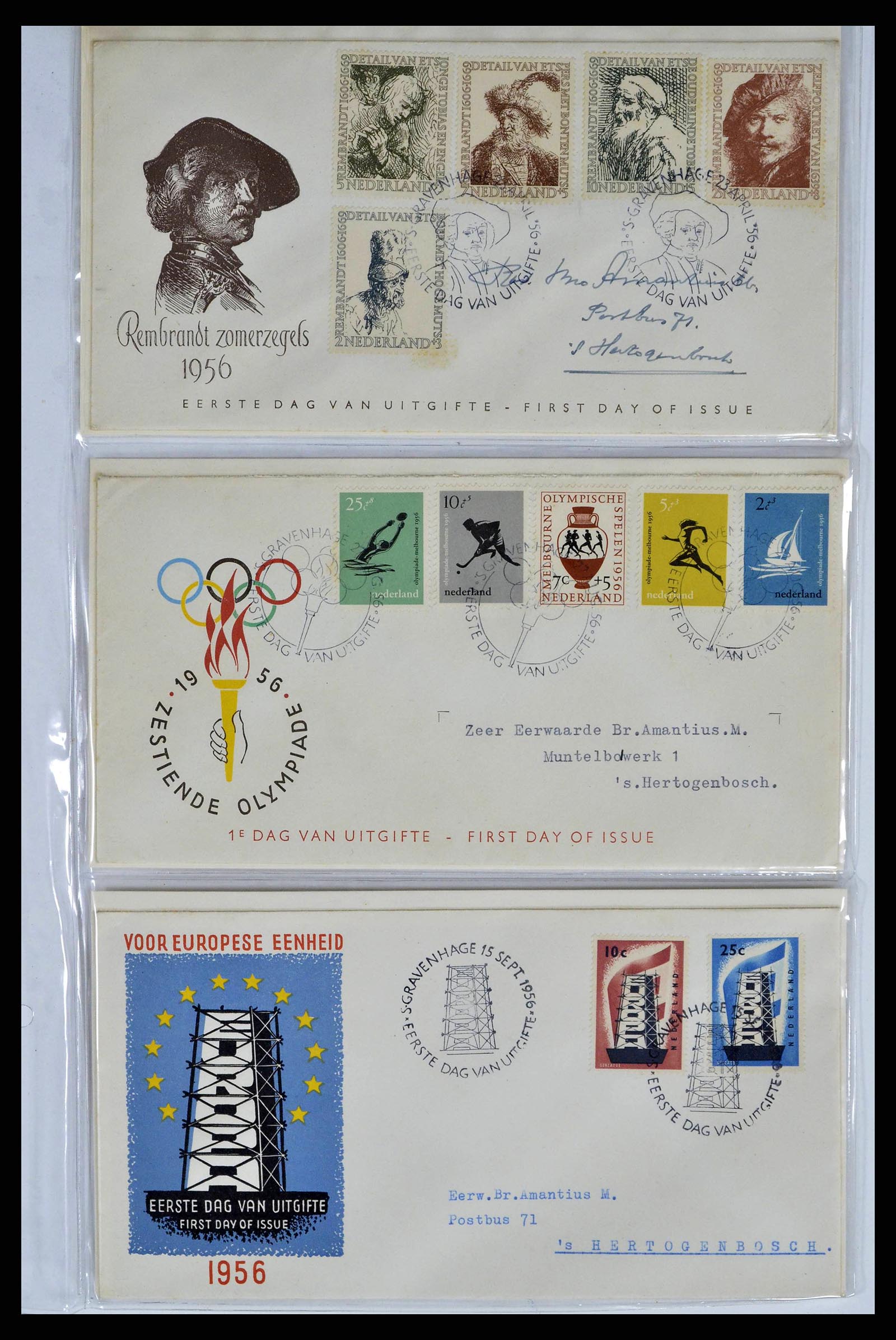 38669 0009 - Stamp collection 38669 Netherlands FDC's 1950-1969.