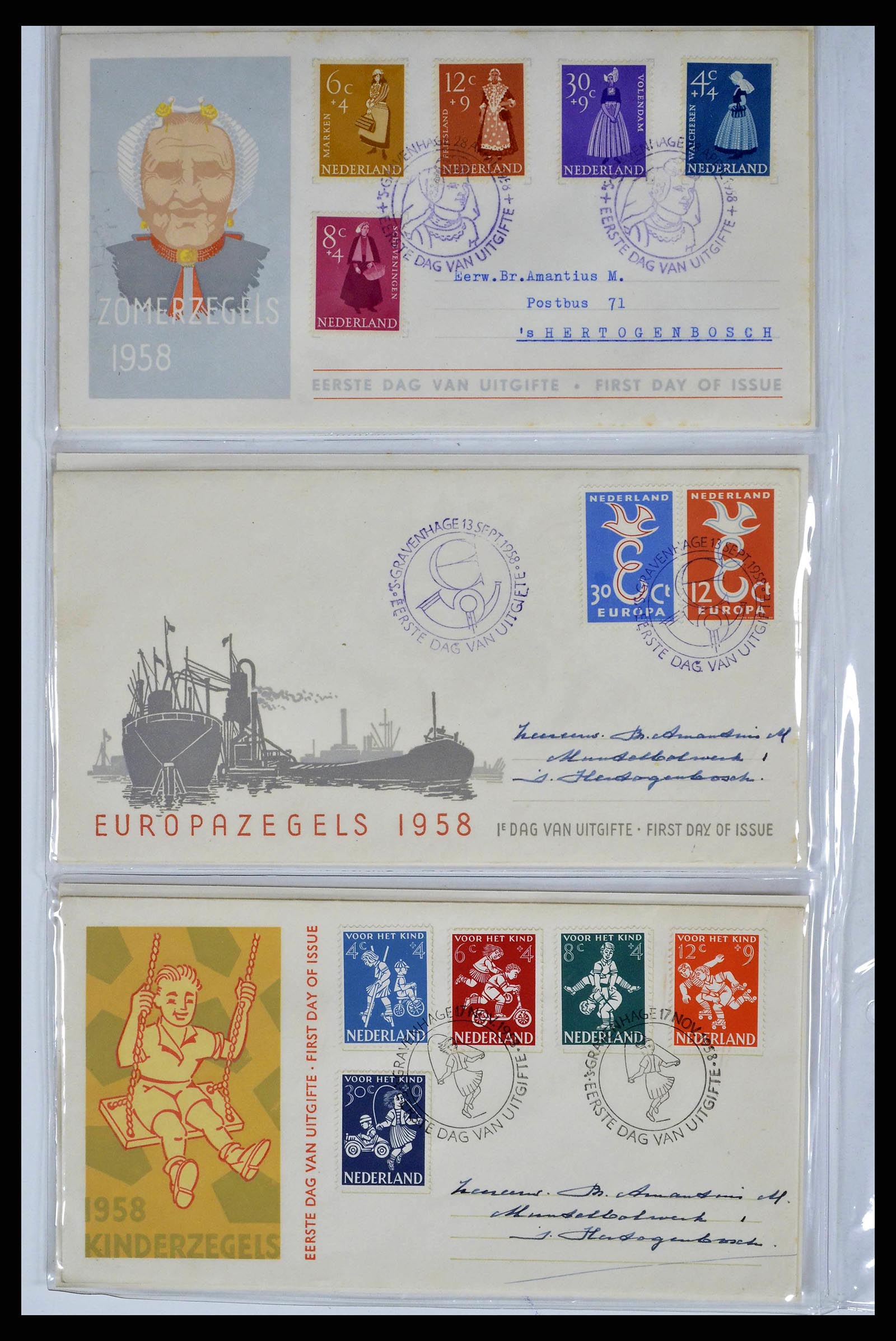 38669 0012 - Stamp collection 38669 Netherlands FDC's 1950-1969.